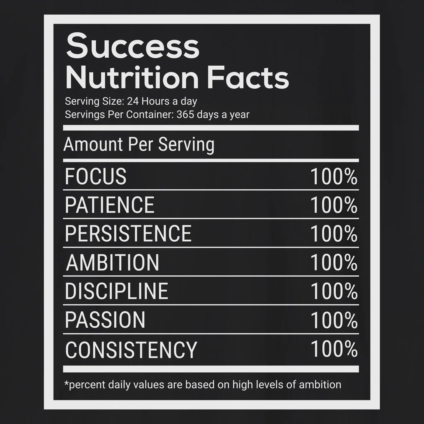 Success Nutrition Facts T-Shirt