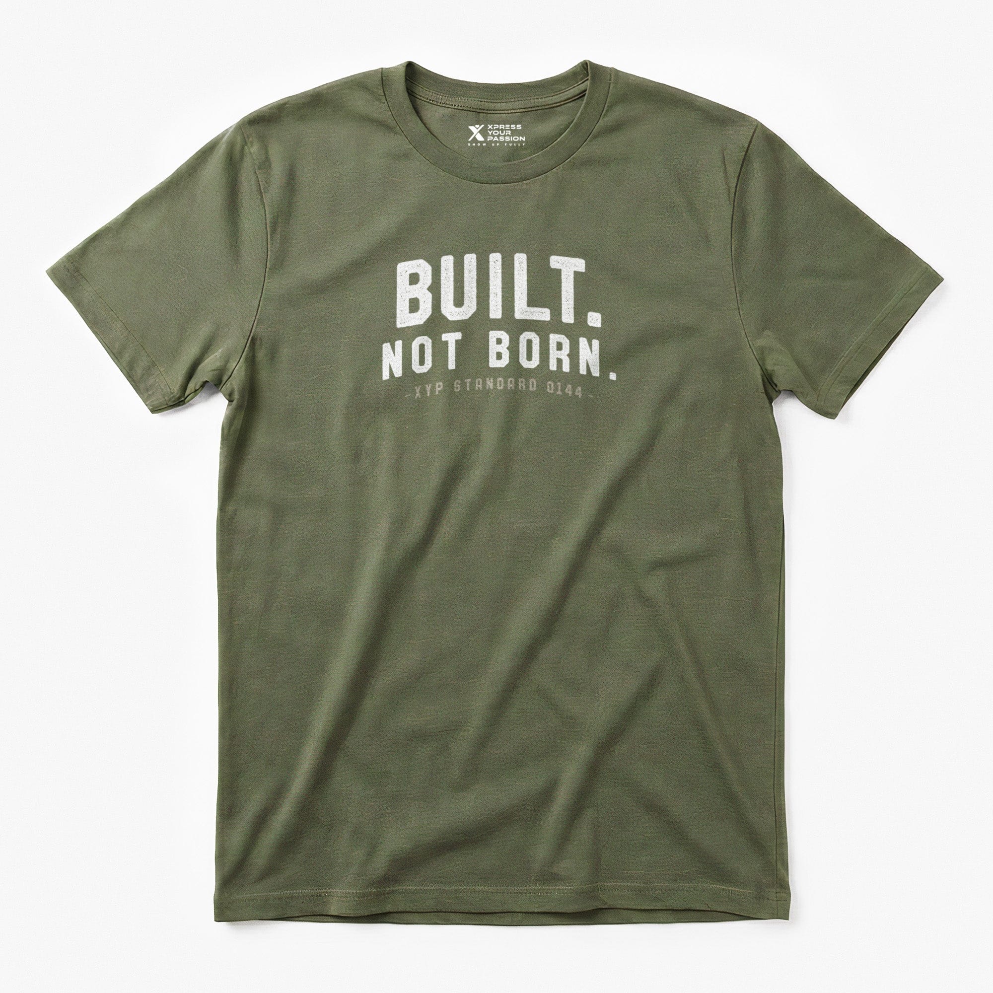 Printify Built. Not Born. T-Shirt Military Green / S