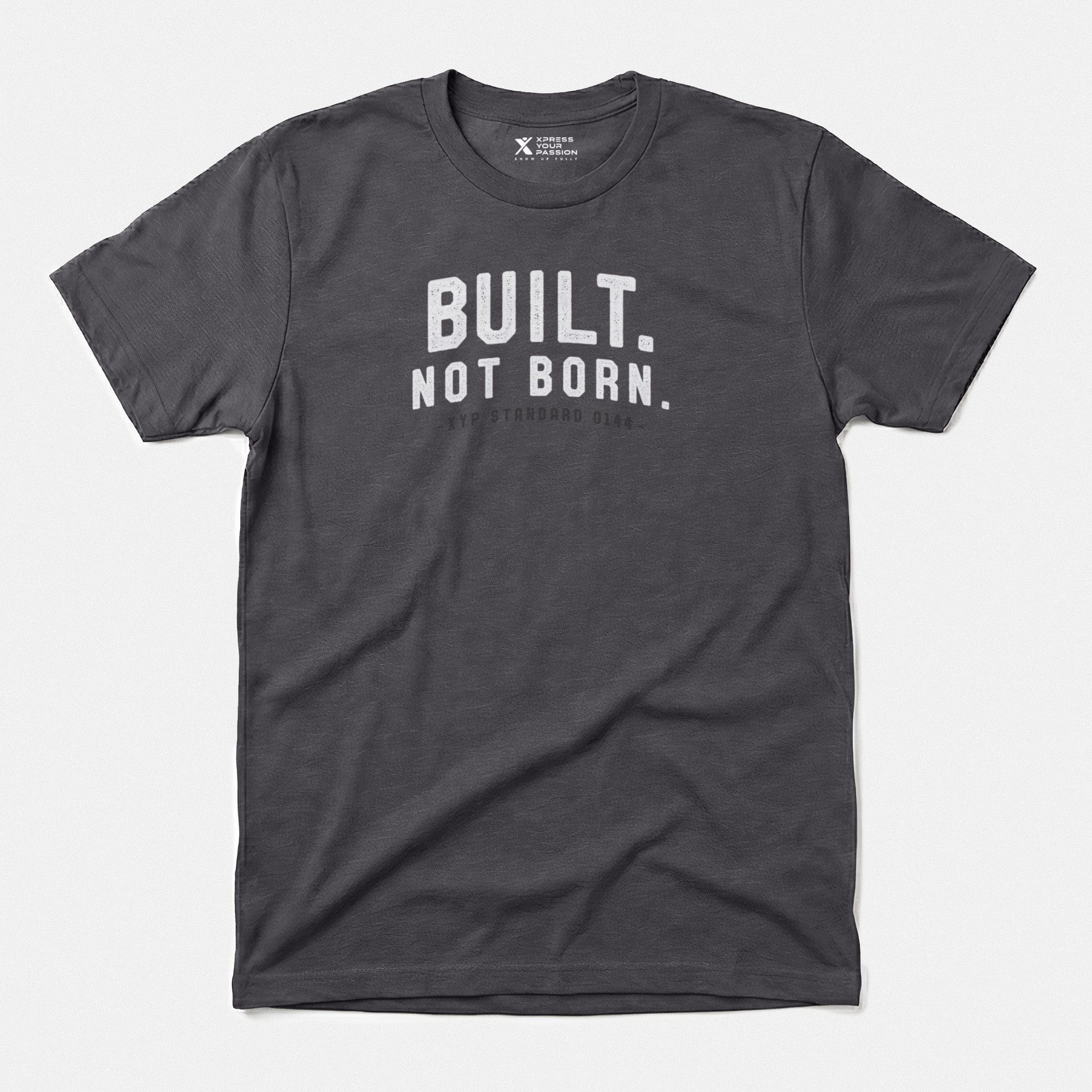 Printify Built. Not Born. T-Shirt Charcoal / S