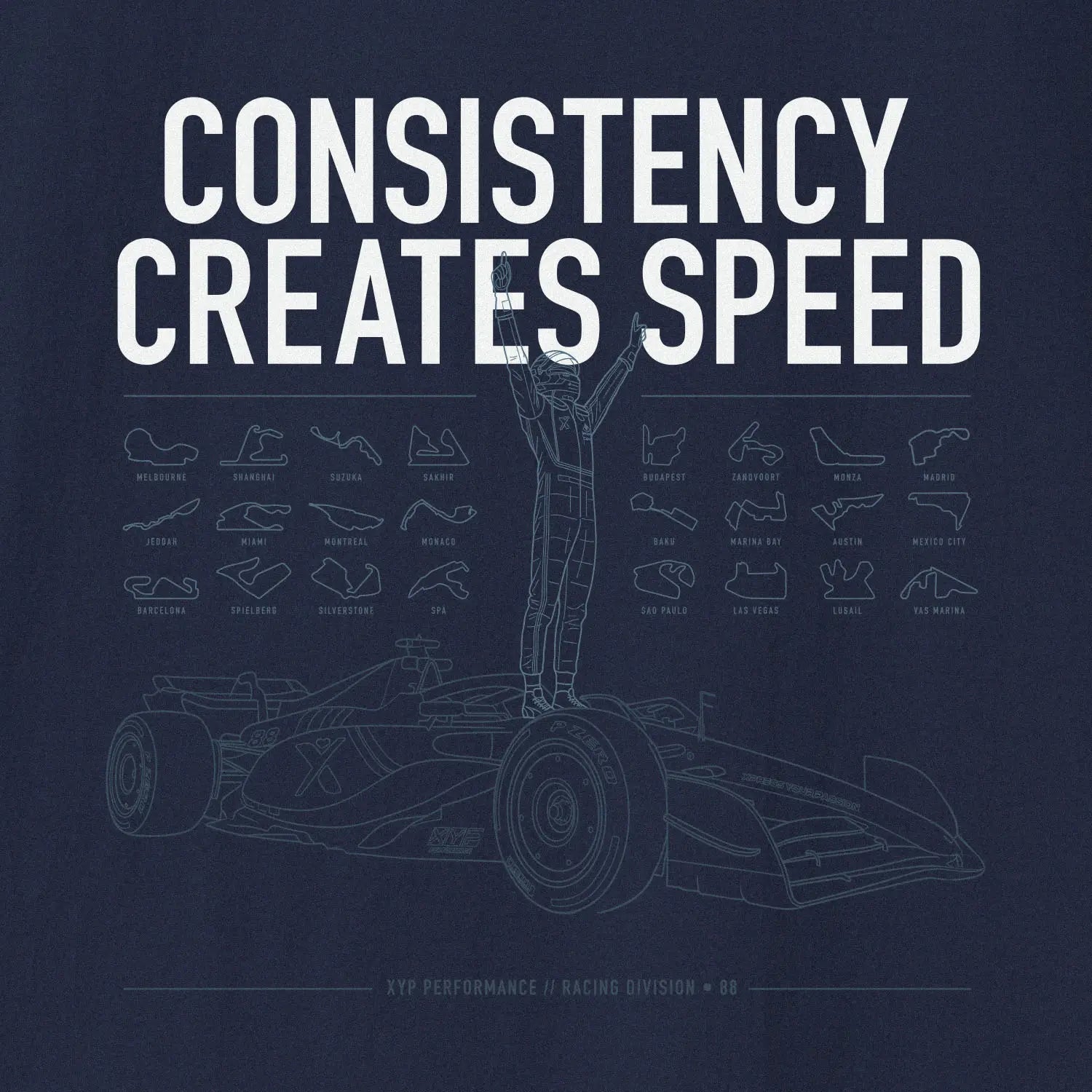 Printify Consistency Creates Speed T-Shirt