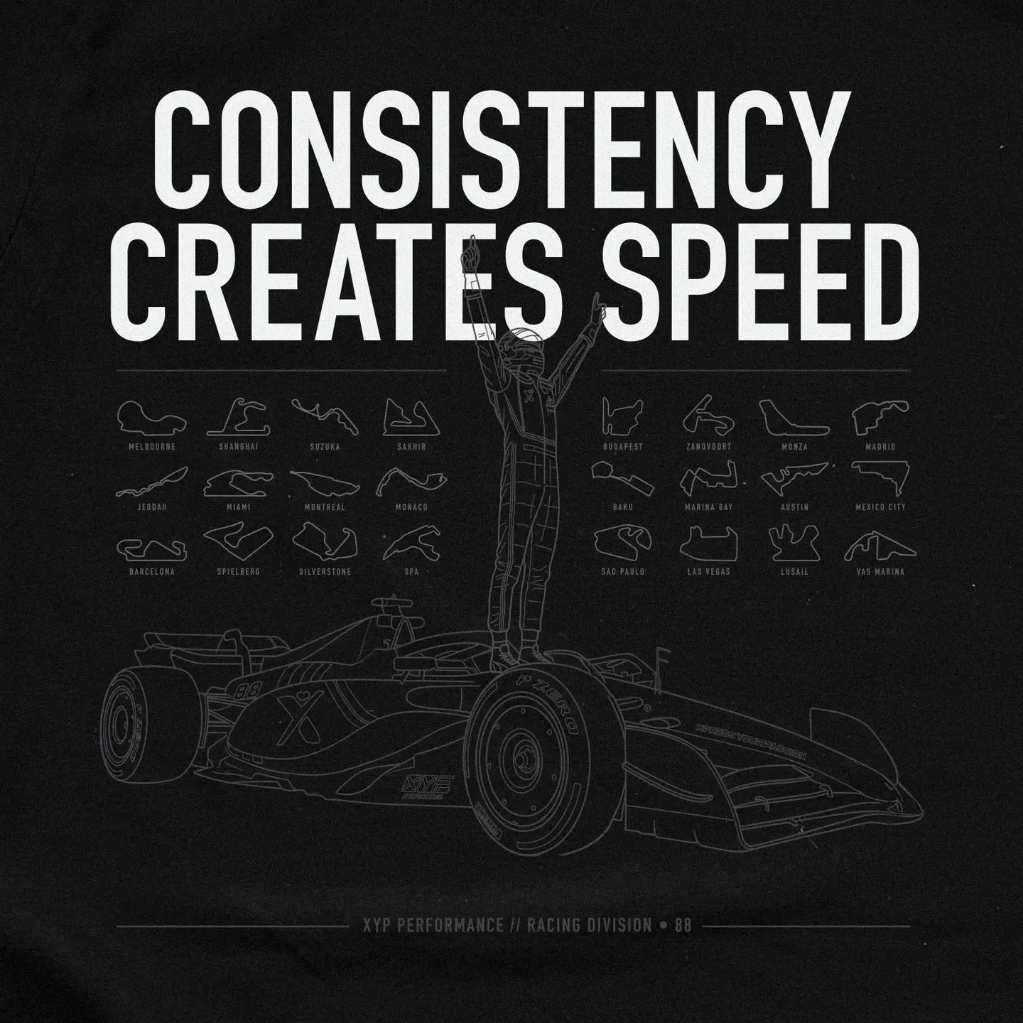Printify Consistency Creates Speed T-Shirt