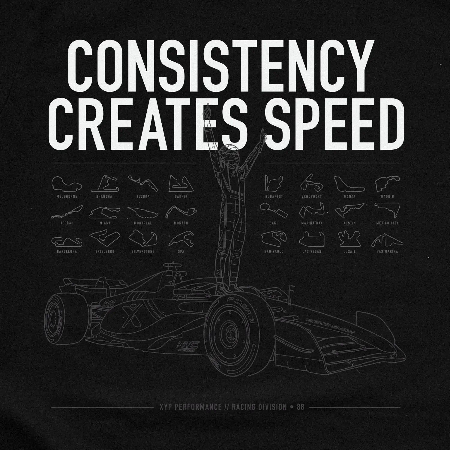 Printify Consistency Creates Speed T-Shirt