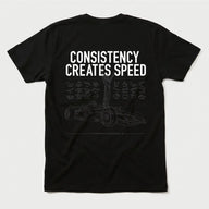 Printify Consistency Creates Speed T-Shirt Black / S