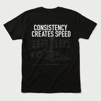 Printify Consistency Creates Speed T-Shirt Black / S