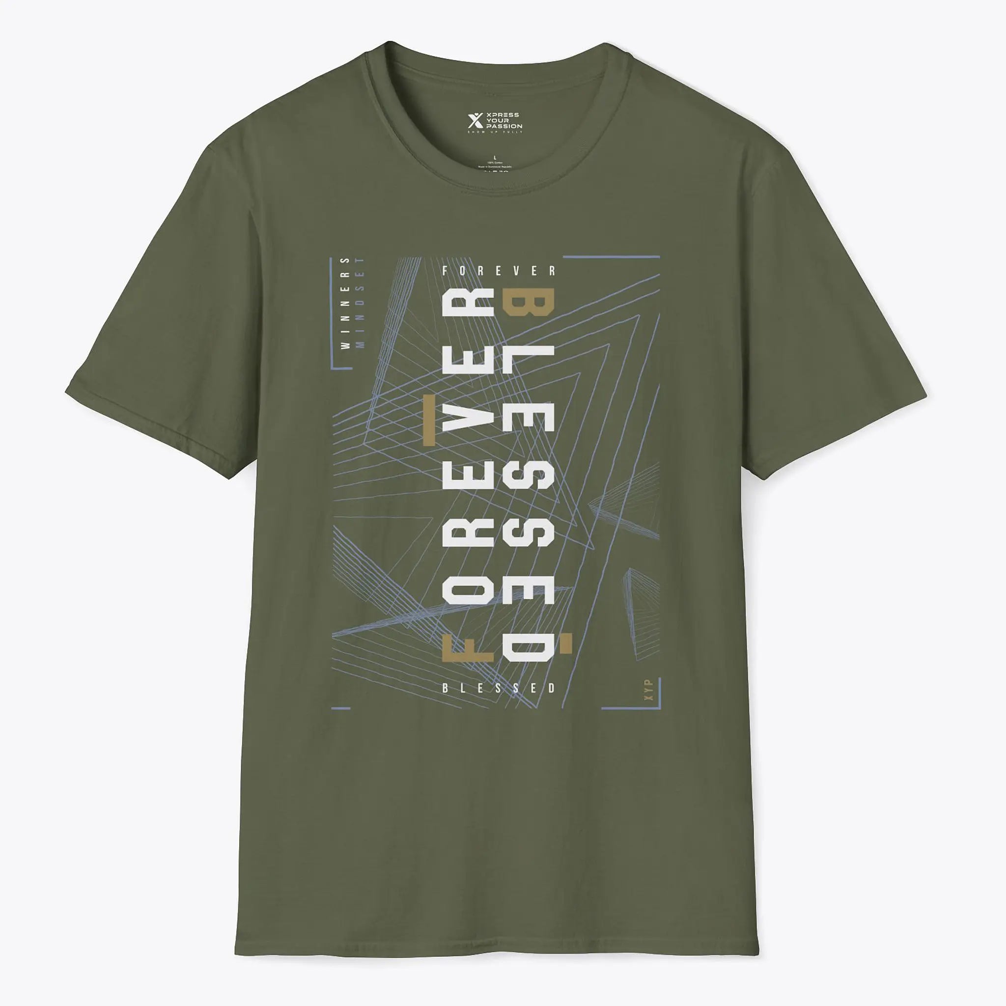 Printify Forever Blessed T-shirt Military Green / S