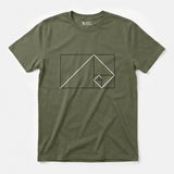 Printify Golden Ratio Rectangle | Divine Proportions T-Shirt Military Green / S