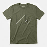 Printify Golden Ratio Rectangle | Divine Proportions T-Shirt Military Green / S