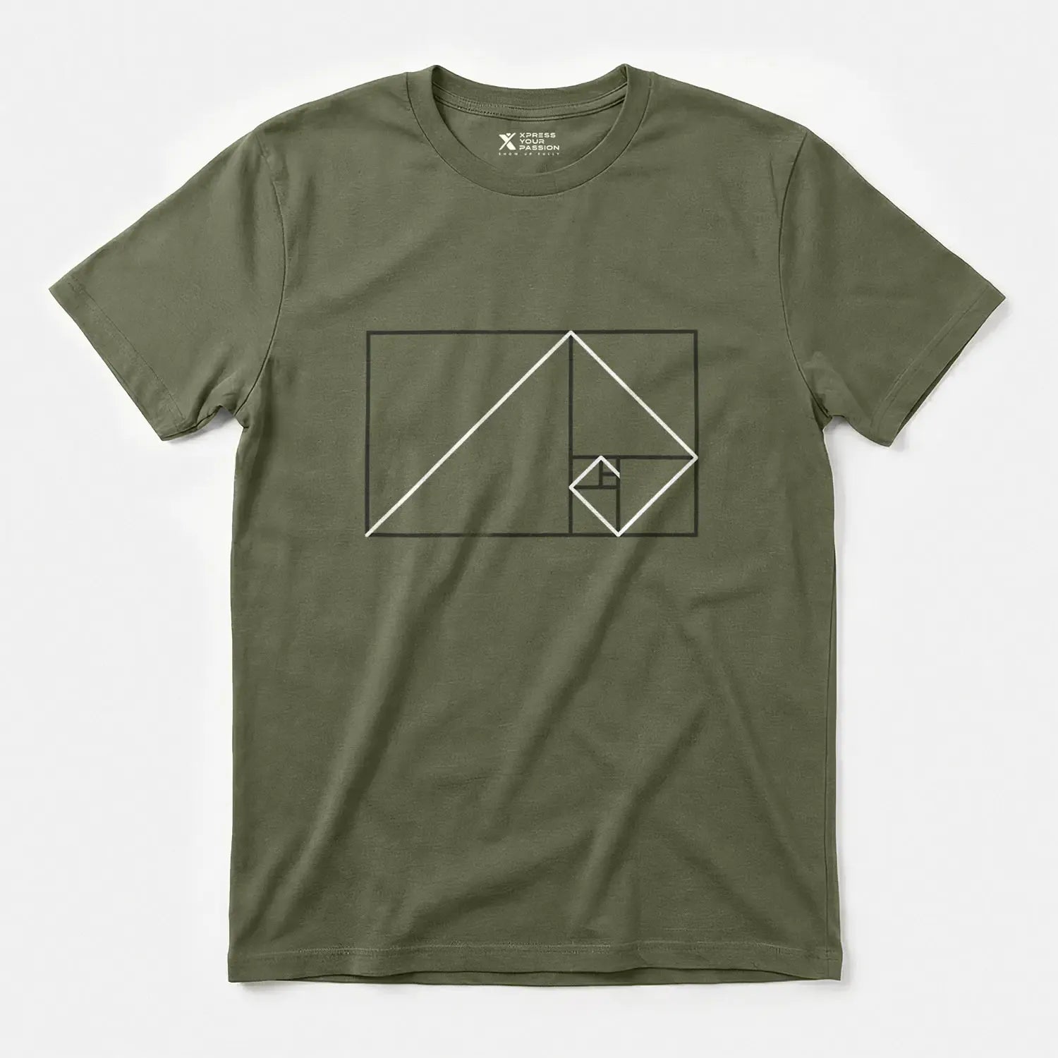 Printify Golden Ratio Rectangle | Divine Proportions T-Shirt Military Green / S
