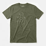 Printify Golden Ratio Spiral | Divine Proportions T-Shirt Military Green / S