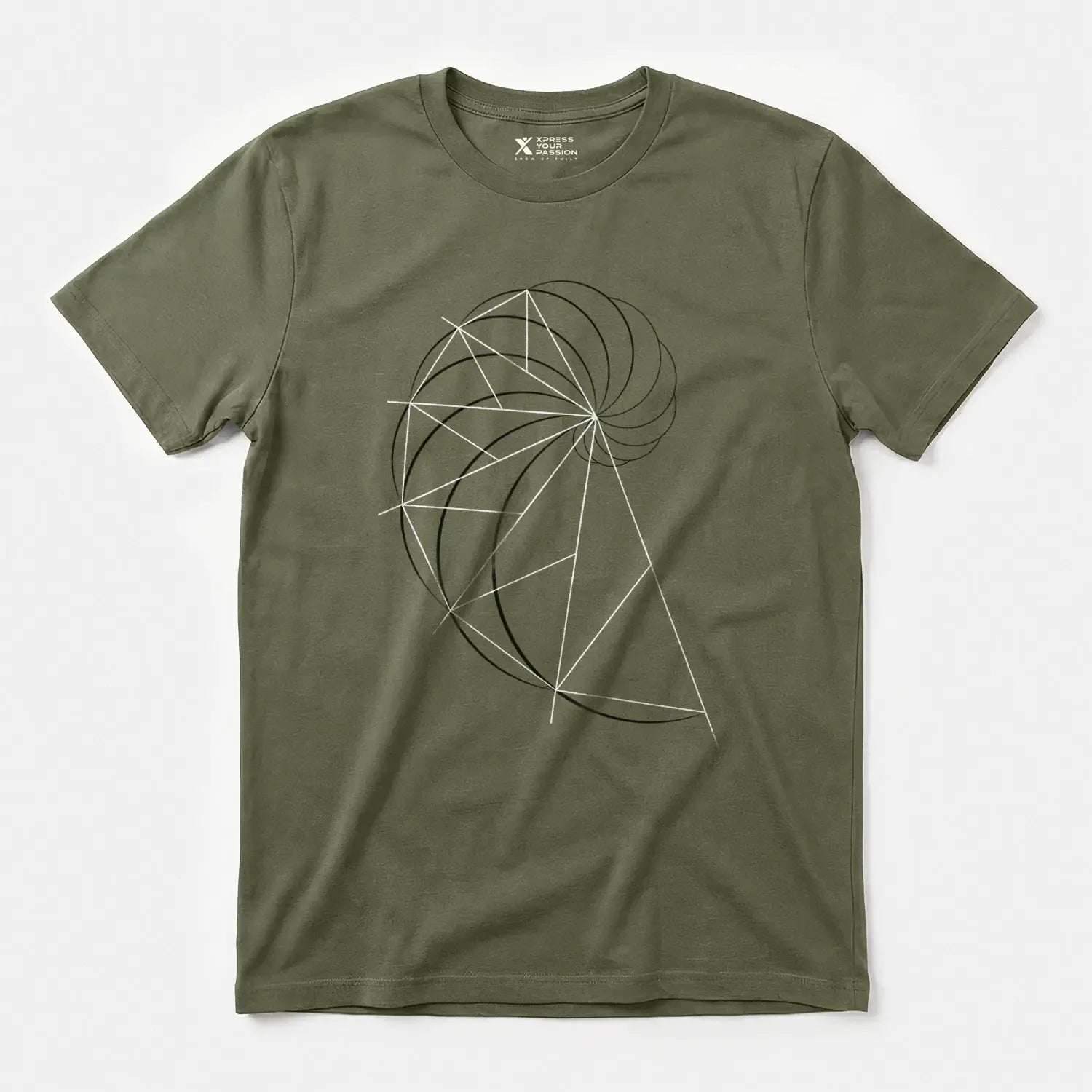 Printify Golden Ratio Spiral | Divine Proportions T-Shirt Military Green / S