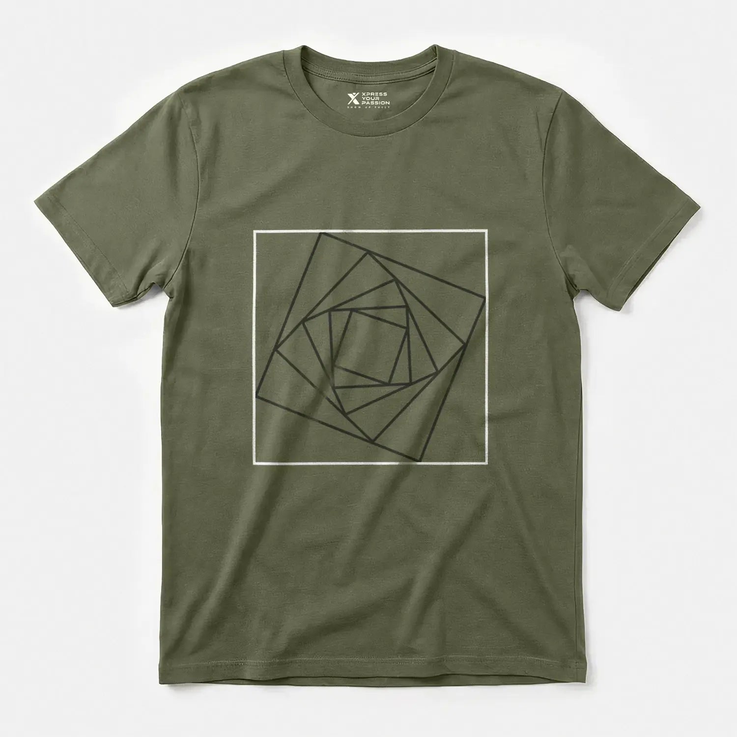 Printify Golden Ratio Square | Divine Proportions T-Shirt Military Green / S