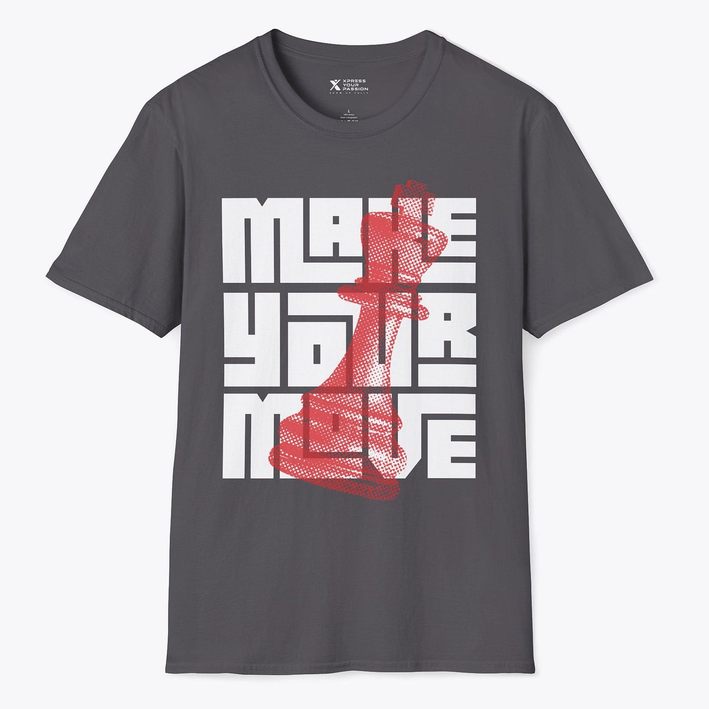 Printify Make Your Move King T-Shirt Charcoal / S