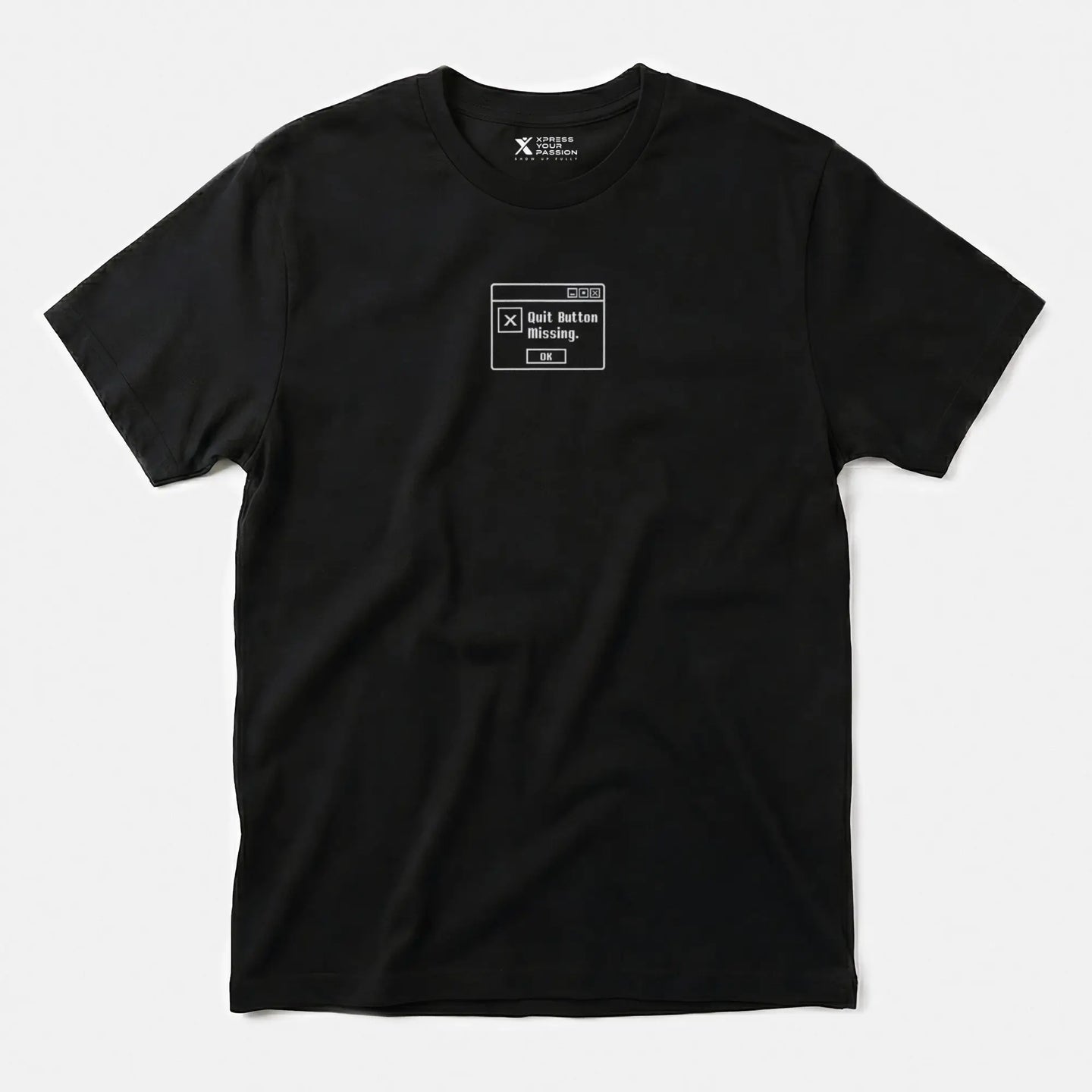Printify Quit Button Missing T-Shirt Black / S