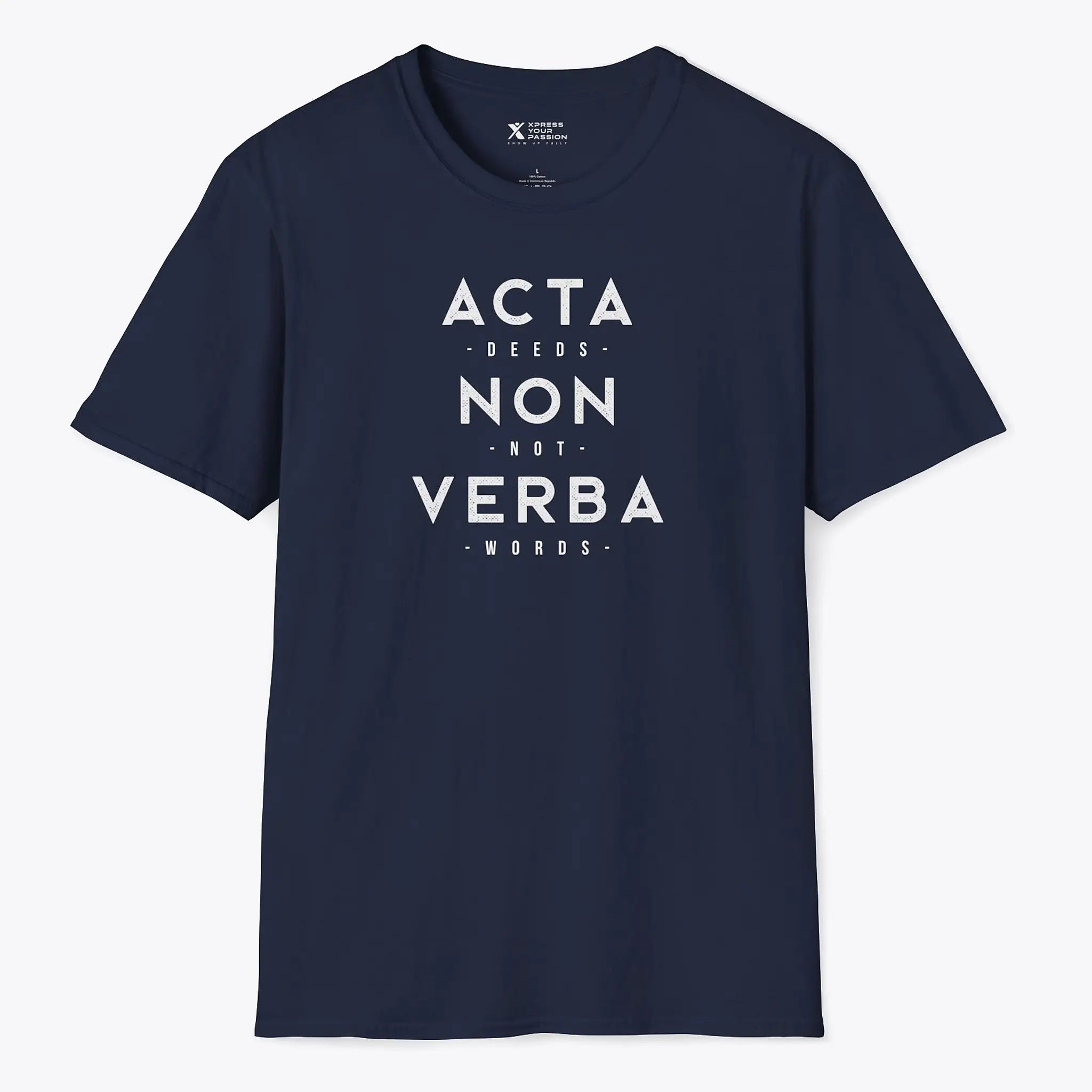Xpress Your Passion Acta Non Verba T-Shirt Navy / S