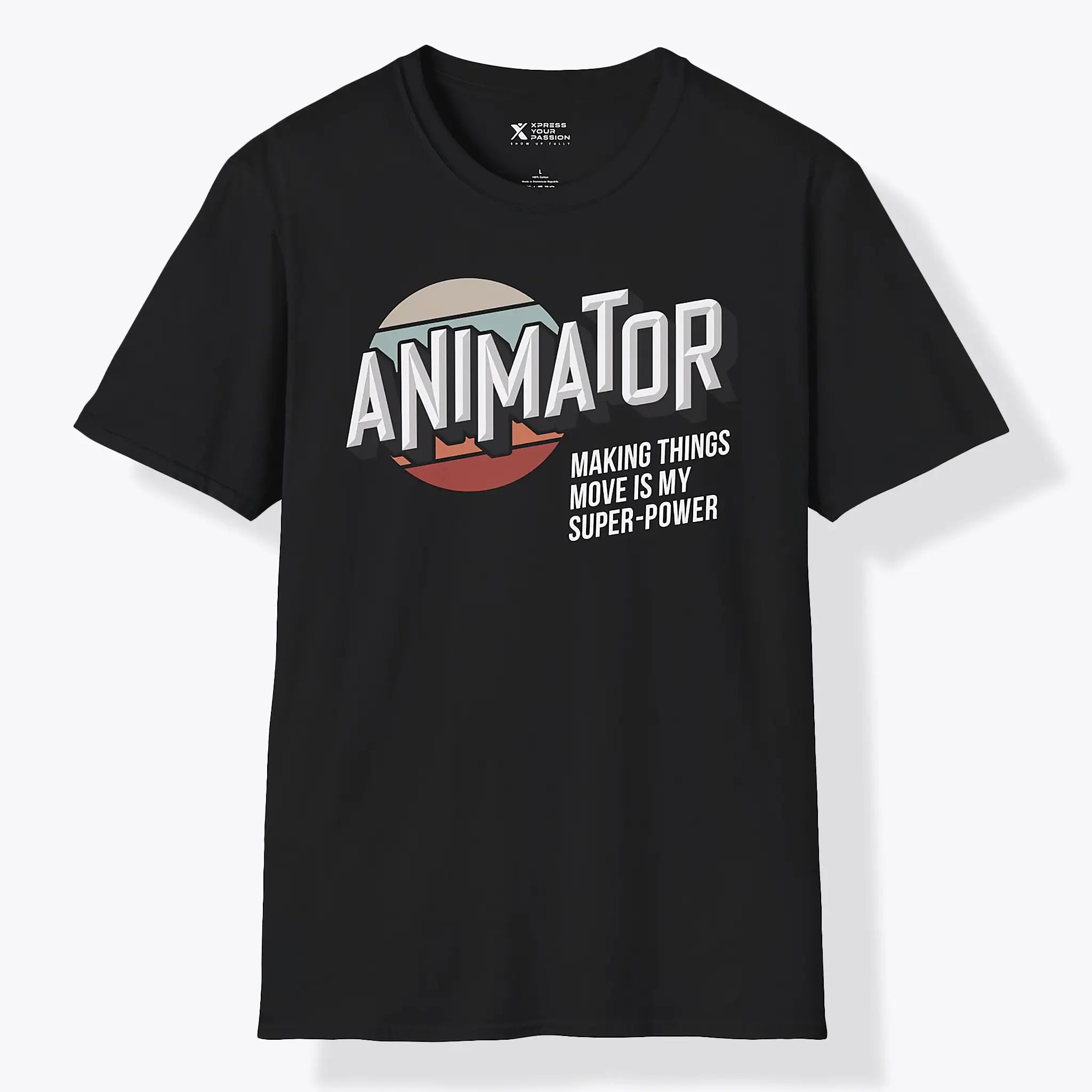 Xpress Your Passion Animator Superpower T-Shirt Black / S