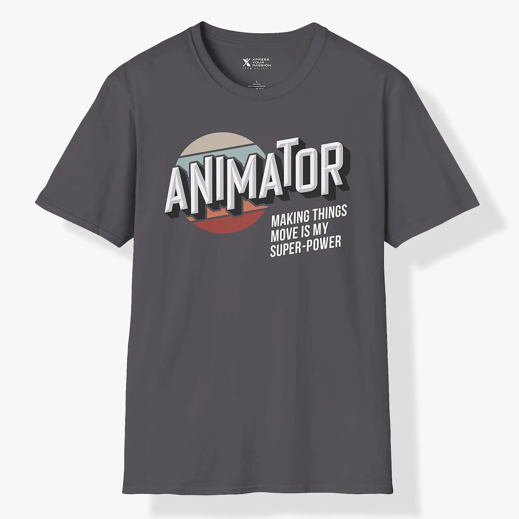 Xpress Your Passion Animator Superpower T-Shirt Charcoal / S