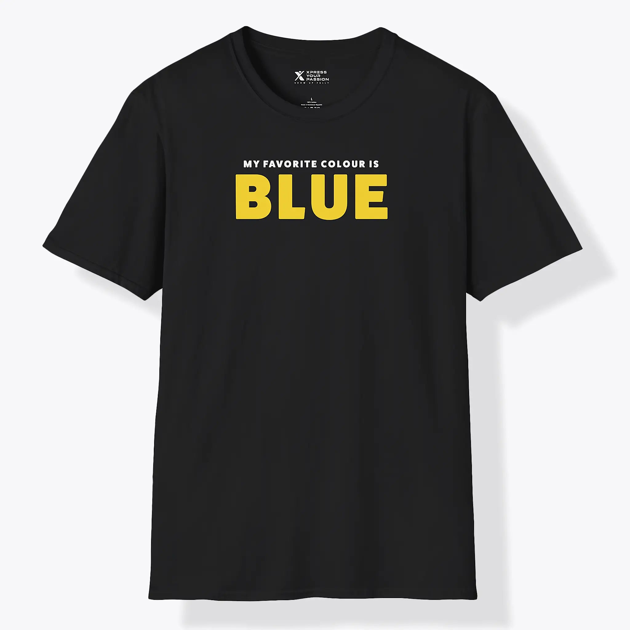 Xpress Your Passion Blue Yellow T-Shirt Black / S