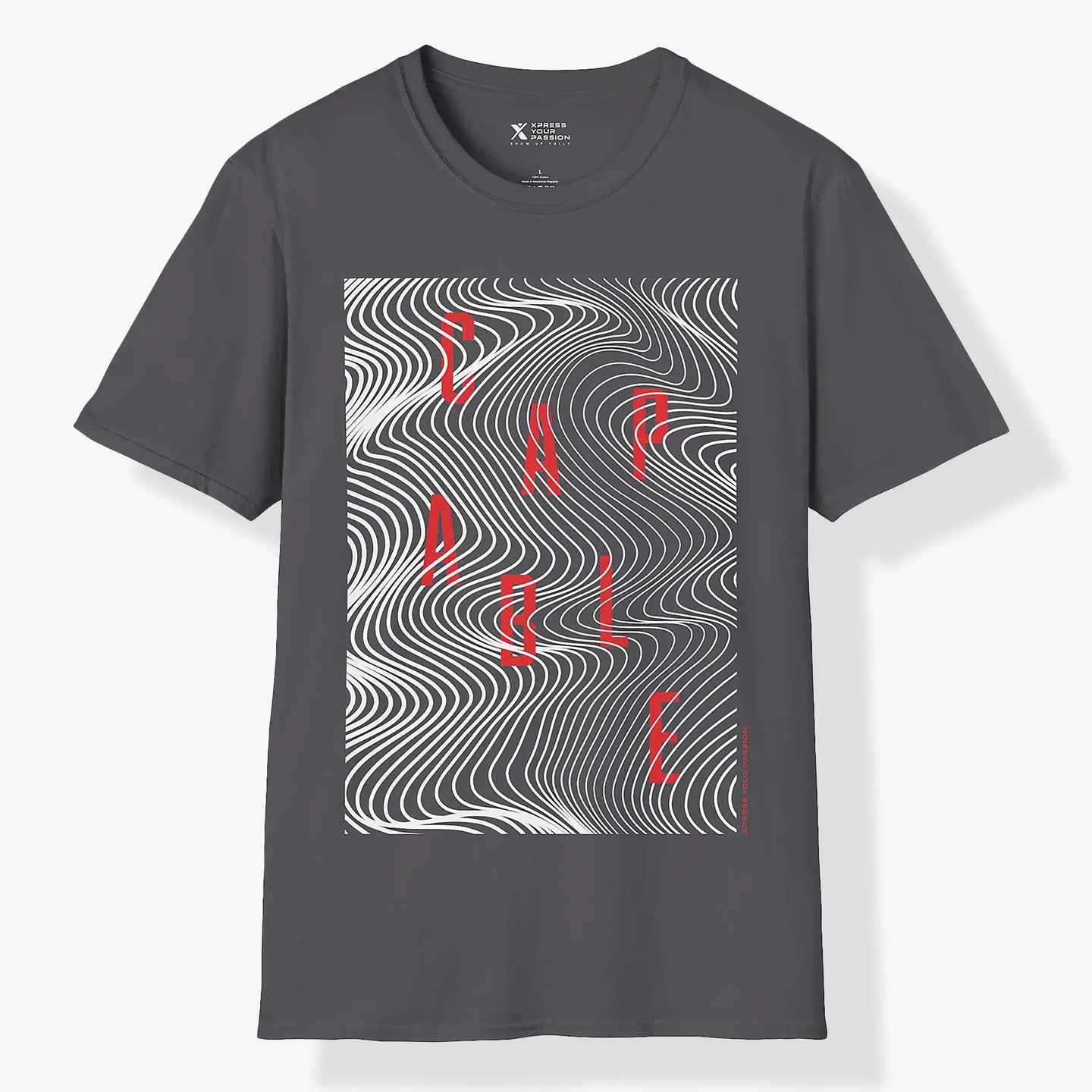 Xpress Your Passion Capable T-Shirt | Between The Lines T-Shirt Charcoal / S