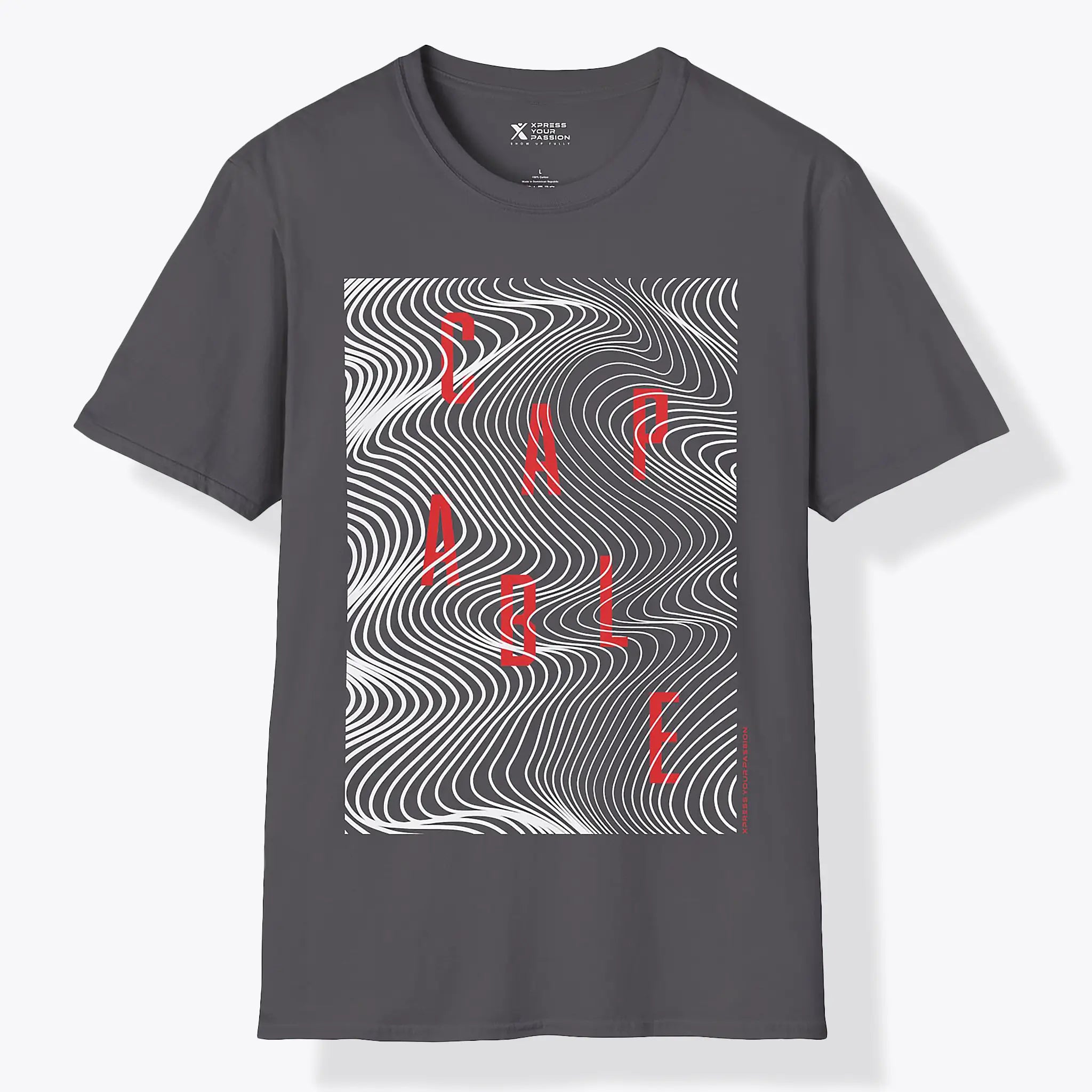 Xpress Your Passion Capable T-Shirt | Between The Lines T-Shirt Charcoal / S