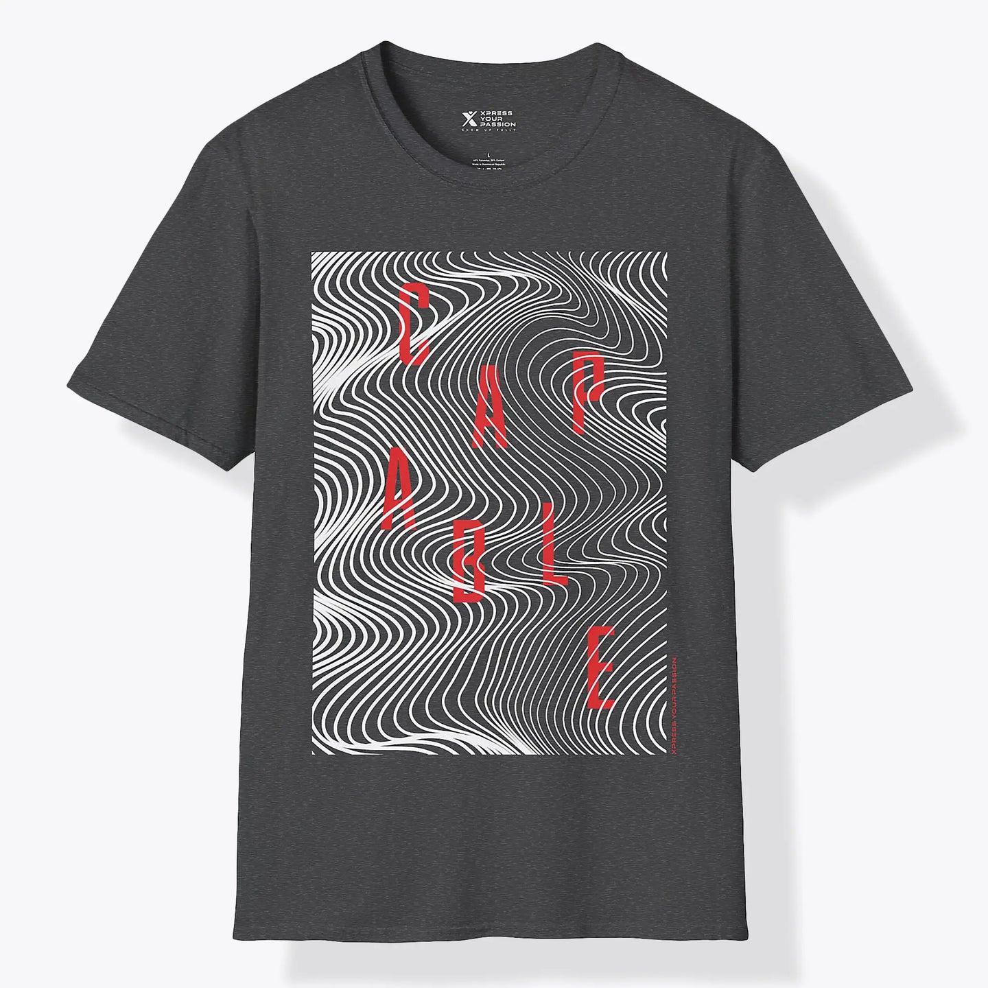 Xpress Your Passion Capable T-Shirt | Between The Lines T-Shirt Dark Heather / S