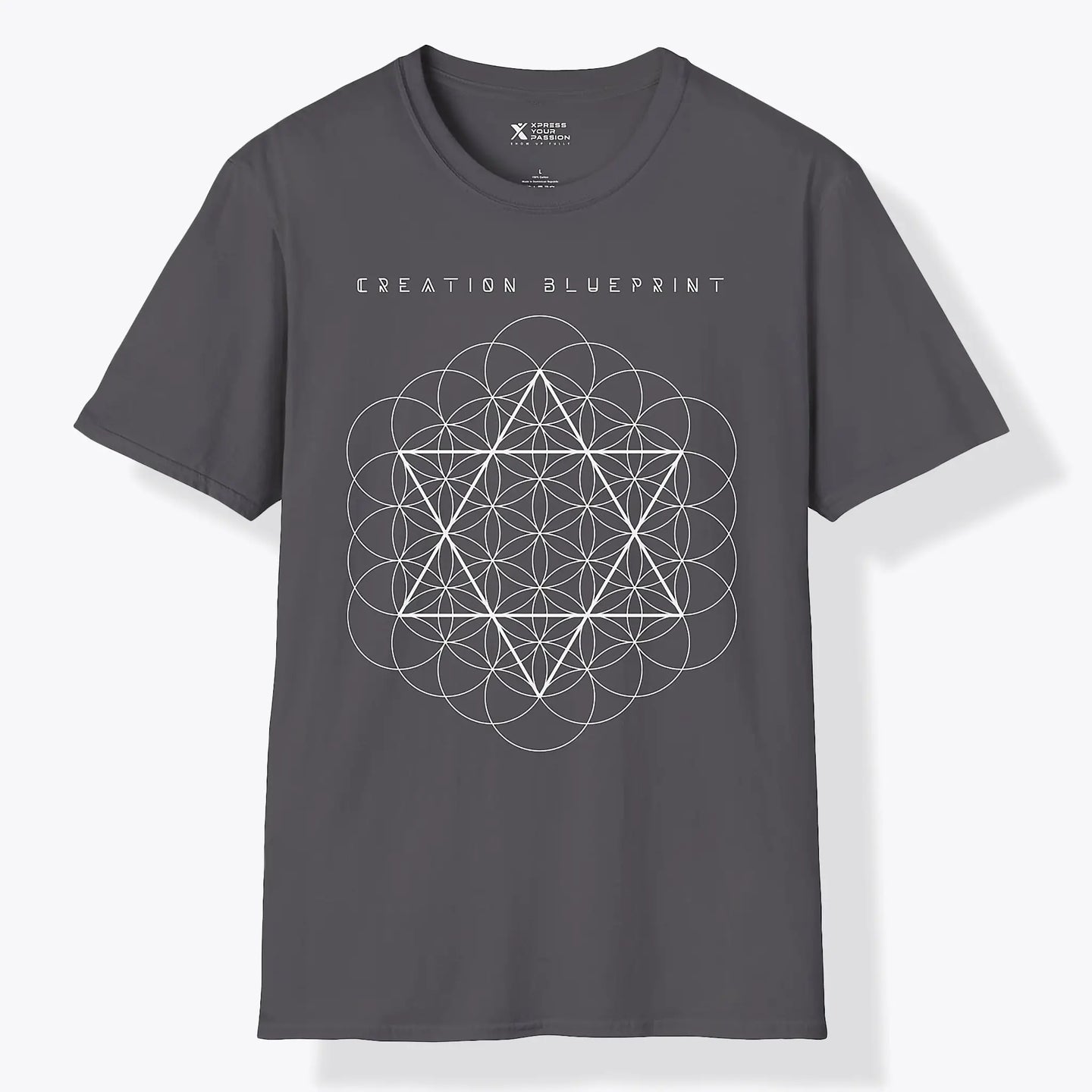 Xpress Your Passion Creation Blue Print | Divine Proportions T-Shirt Charcoal / S