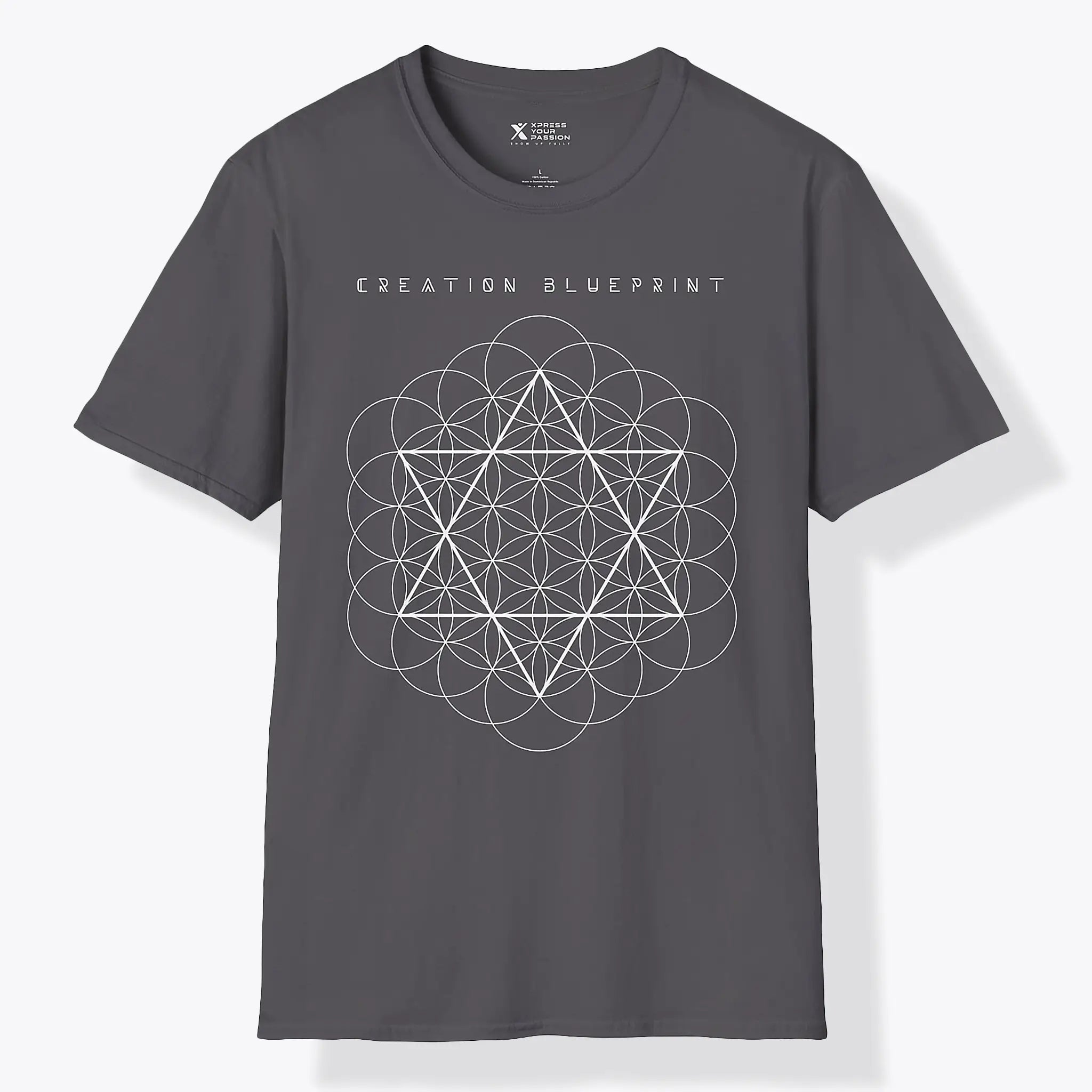 Xpress Your Passion Creation Blue Print | Divine Proportions T-Shirt Charcoal / S