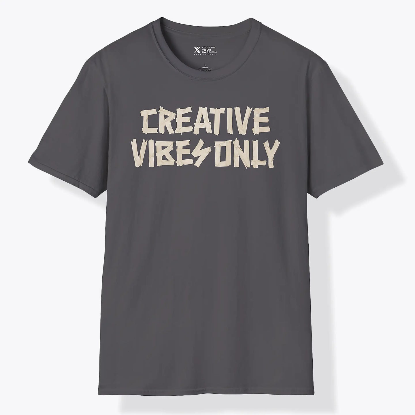 Xpress Your Passion Creative Vibes Only T-Shirt Charcoal / S