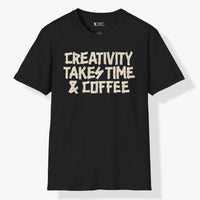 Xpress Your Passion Creativity Takes Time & Coffee T-Shirt Black / S