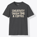 Xpress Your Passion Creativity Takes Time & Coffee T-Shirt Dark Heather / S