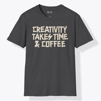 Xpress Your Passion Creativity Takes Time & Coffee T-Shirt Dark Heather / S