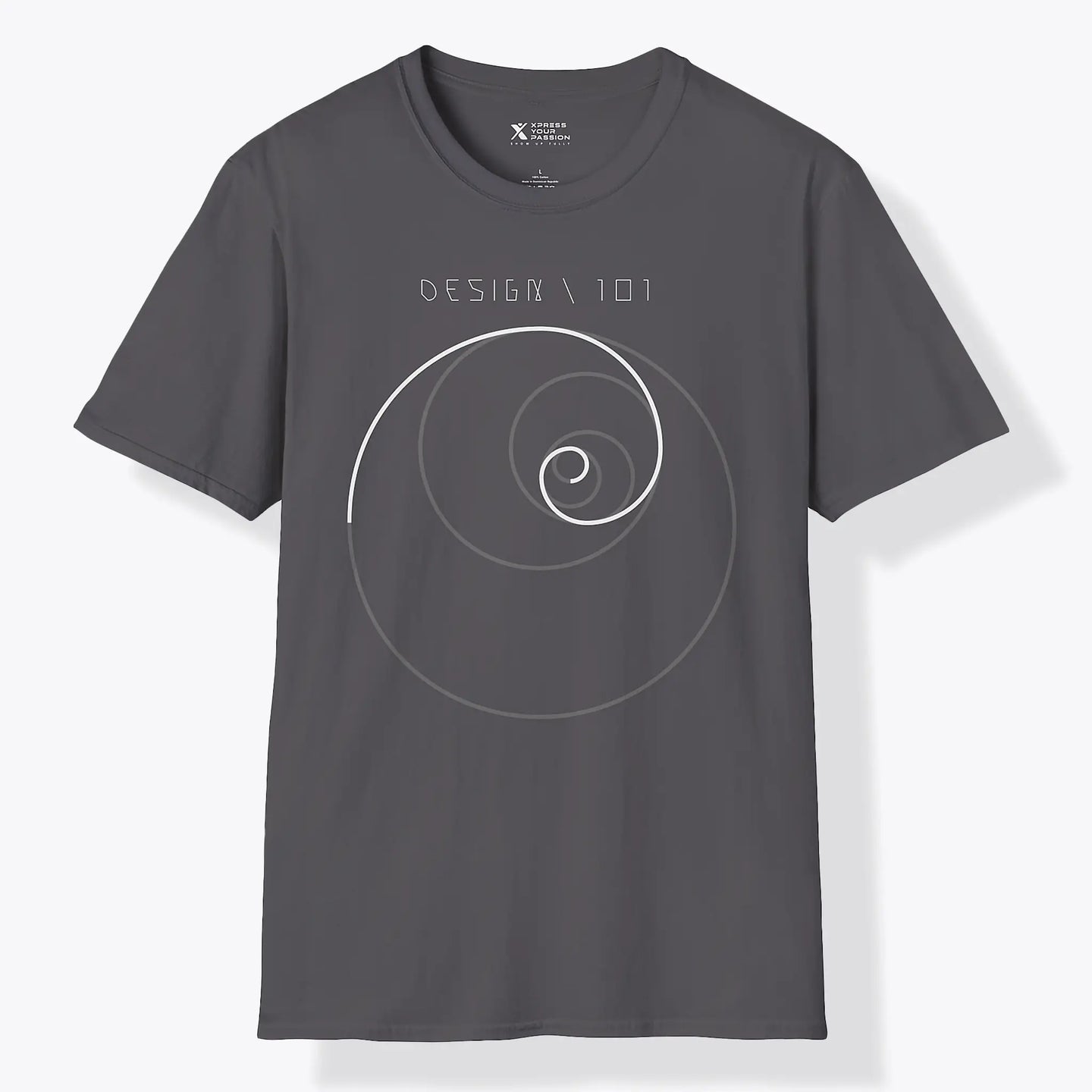 Xpress Your Passion Golden Ratio Circle | Divine Proportions T-Shirt Charcoal / S