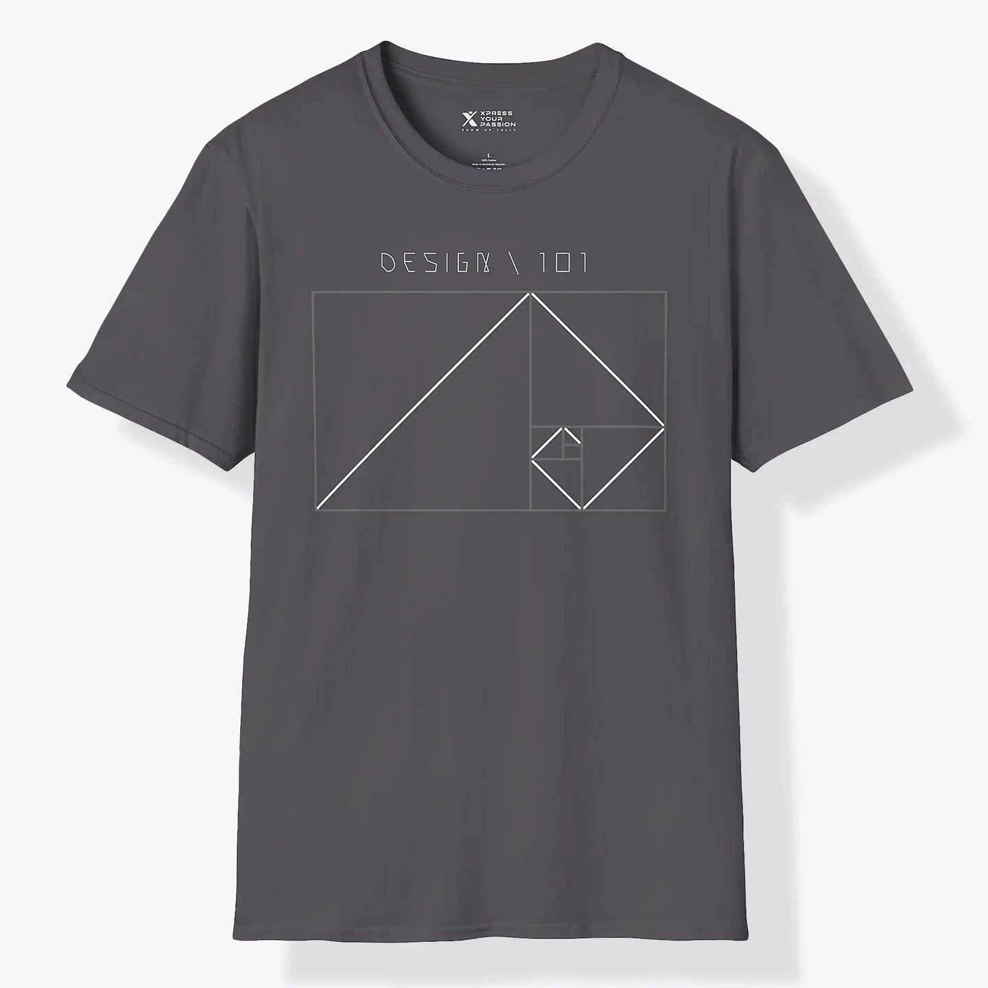 Xpress Your Passion Golden Ratio Rectangle | Divine Proportions T-Shirt Charcoal / S