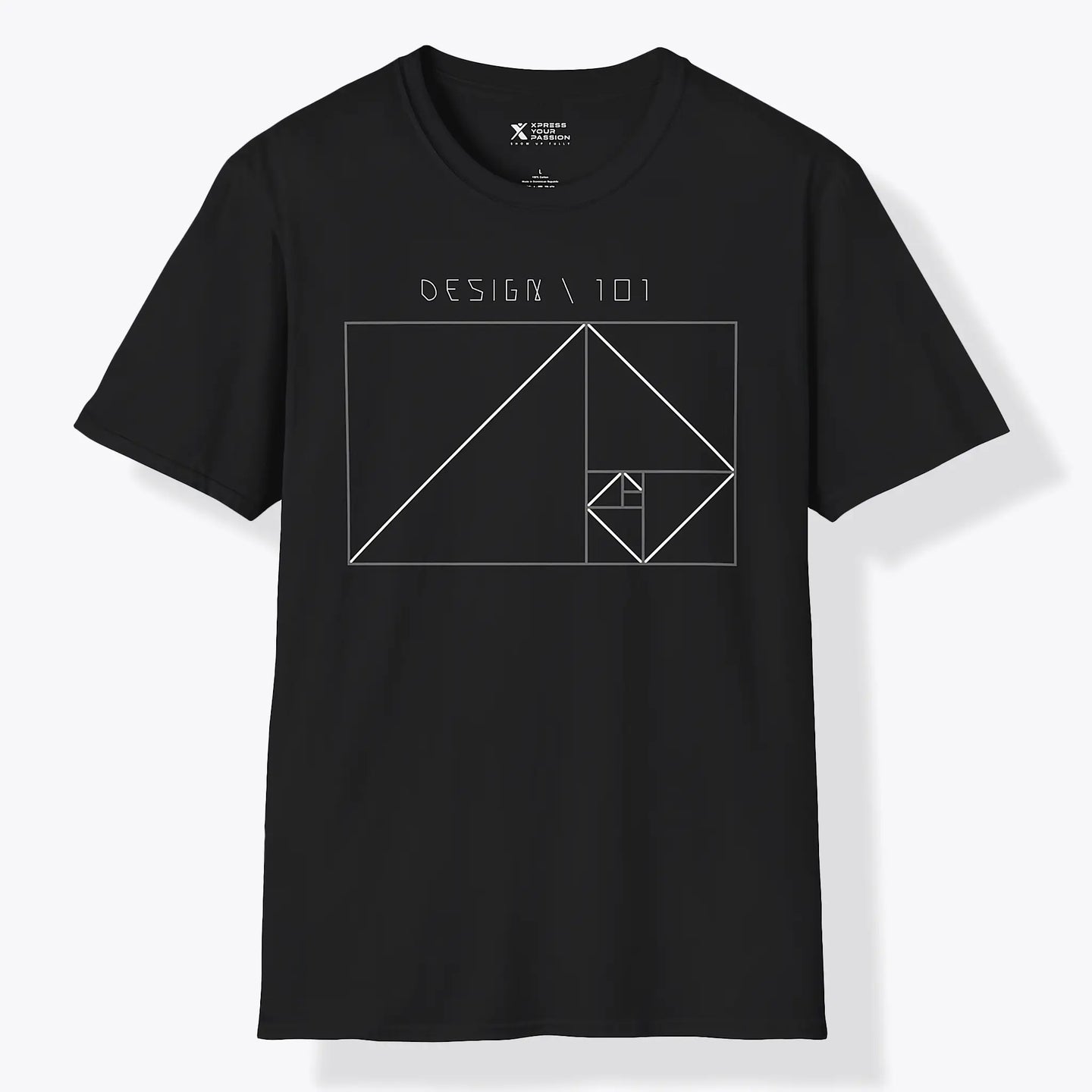 Xpress Your Passion Golden Ratio Rectangle | Divine Proportions T-Shirt Black / S