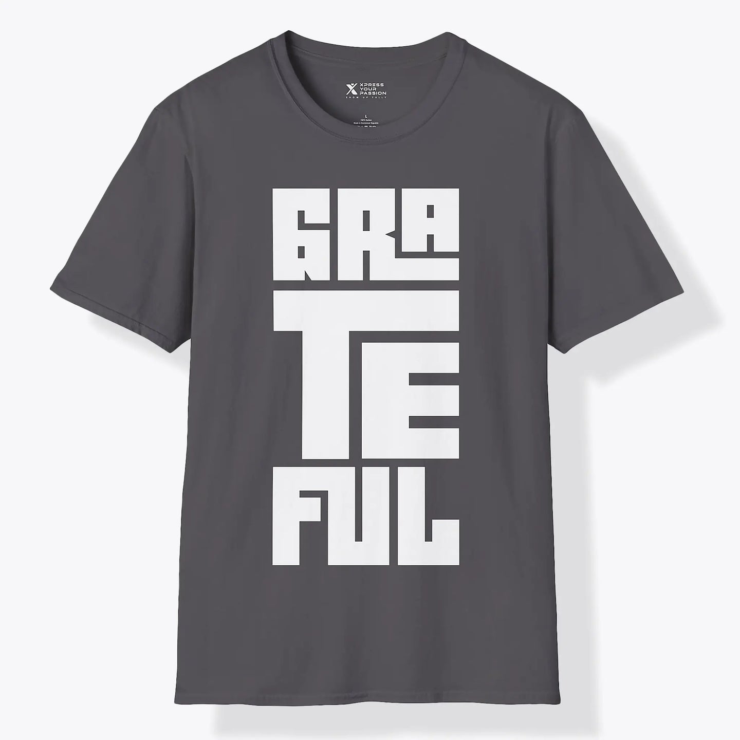 Xpress Your Passion Grateful | Bold T-Shirt Charcoal / S