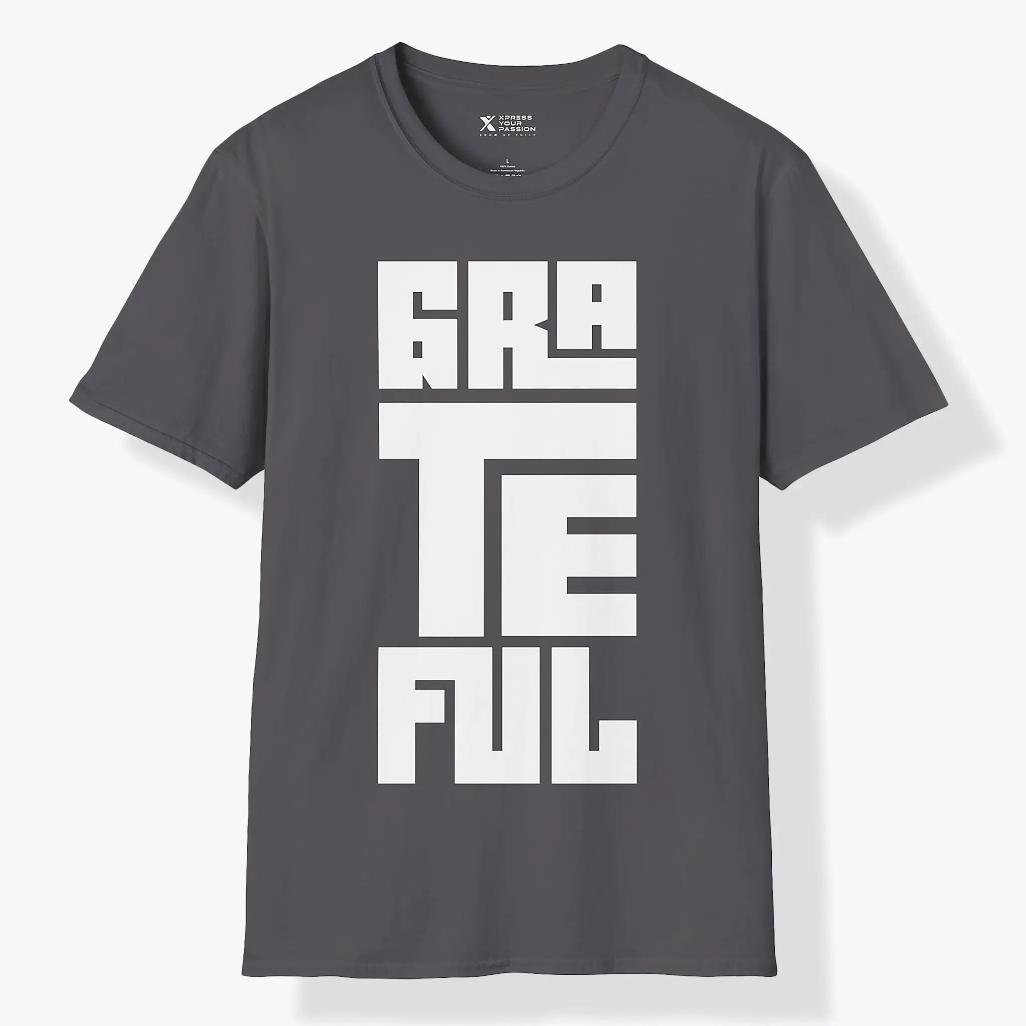 Xpress Your Passion Grateful | Bold T-Shirt Charcoal / S
