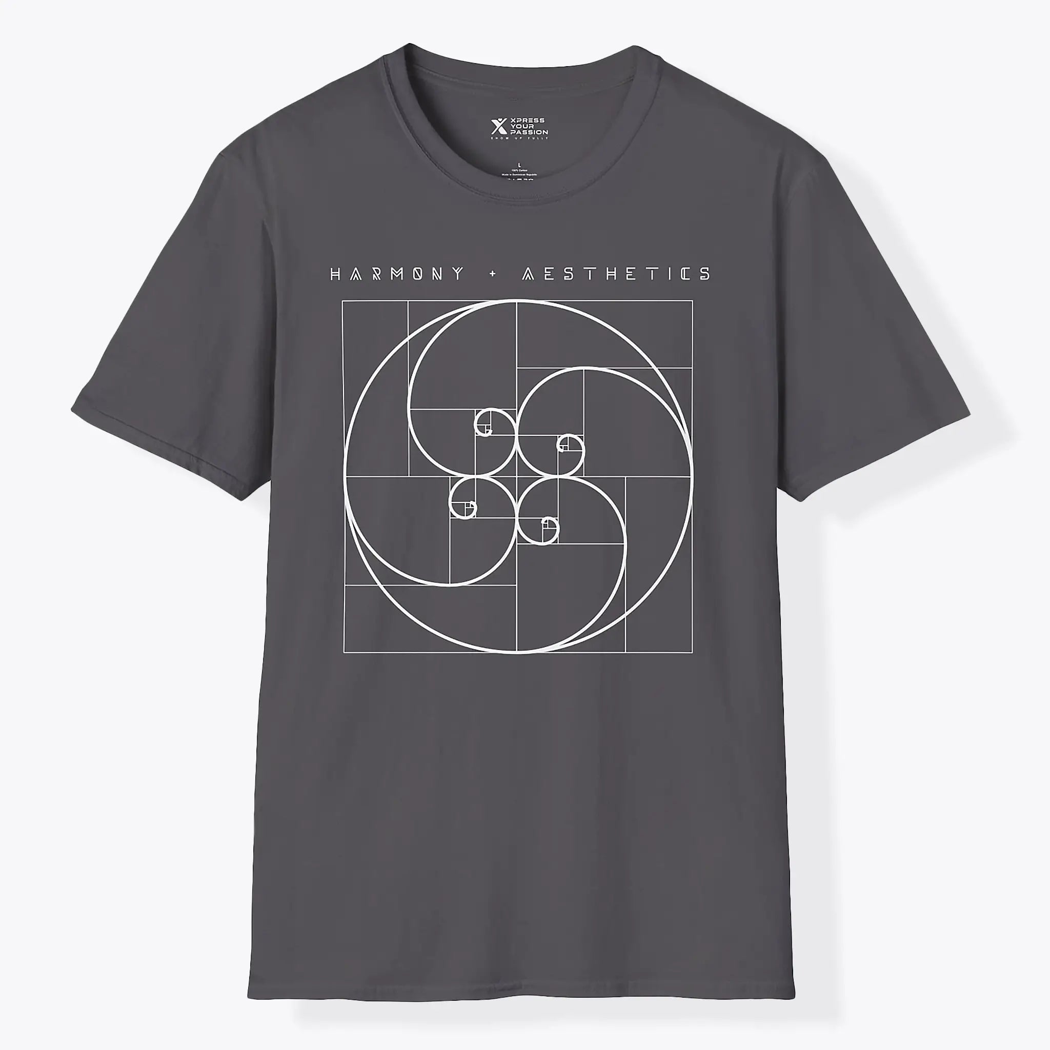 Xpress Your Passion Harmony + Aesthetics | Divine Proportions T-Shirt Charcoal / S