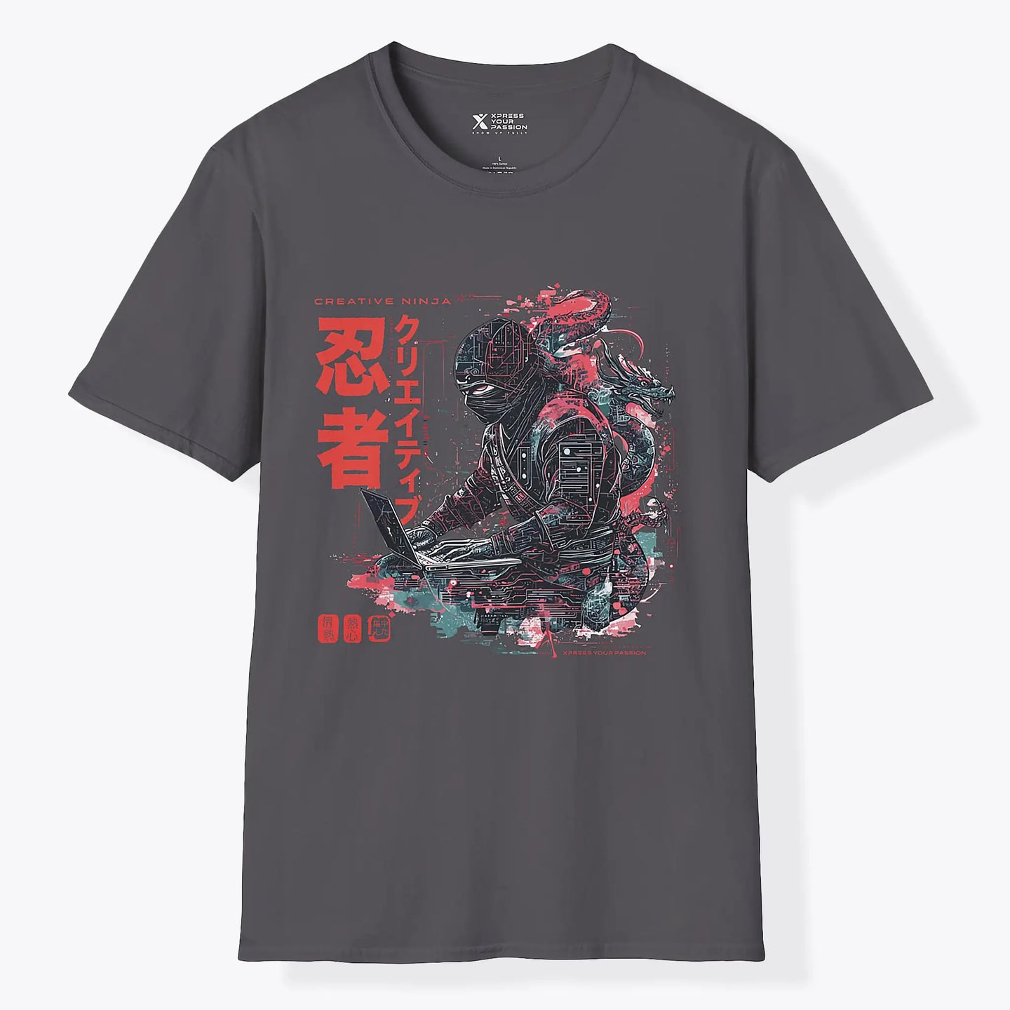 Xpress Your Passion Hiroshi | Creative Ninja T-Shirt Charcoal / S