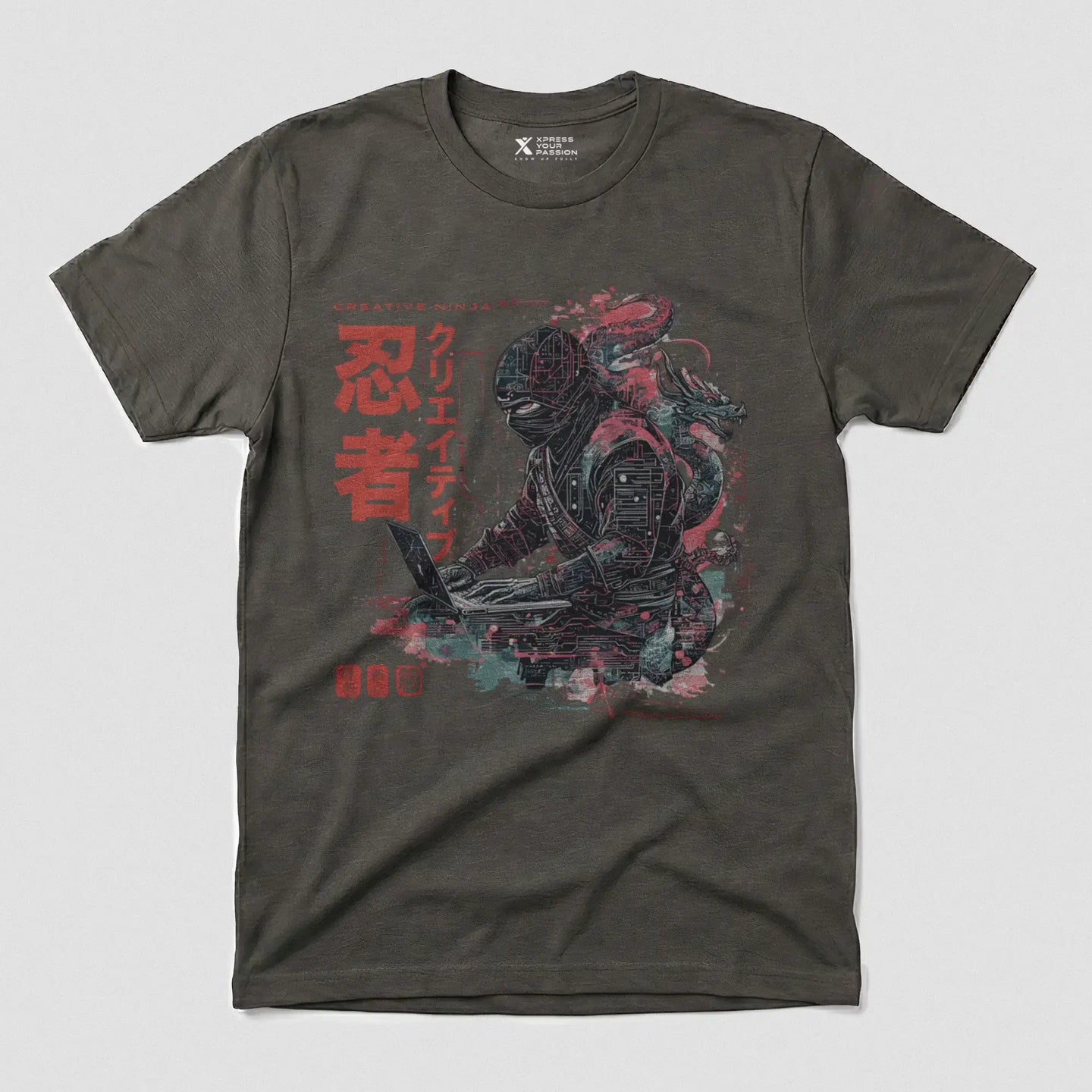 Xpress Your Passion Hiroshi | Creative Ninja T-Shirt Charcoal / S