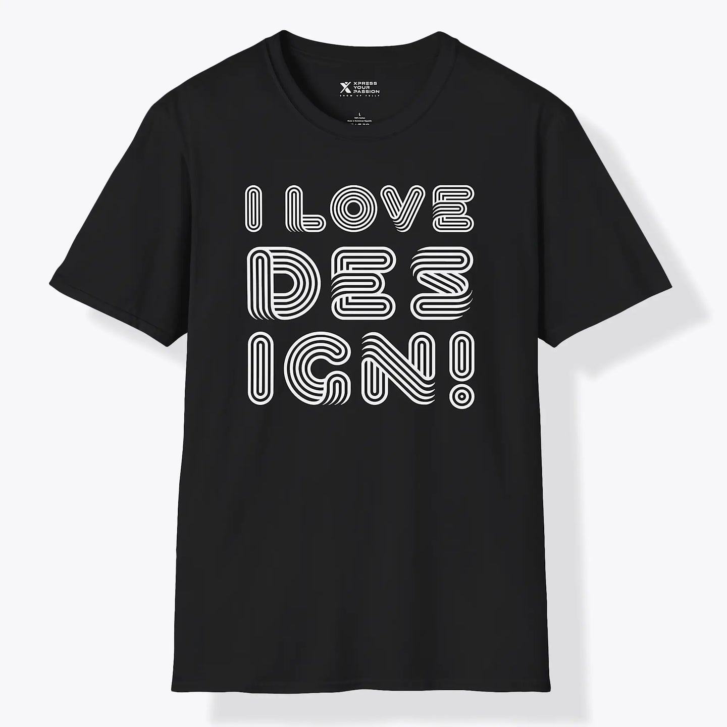 Xpress Your Passion I love Design T-Shirt Black / S