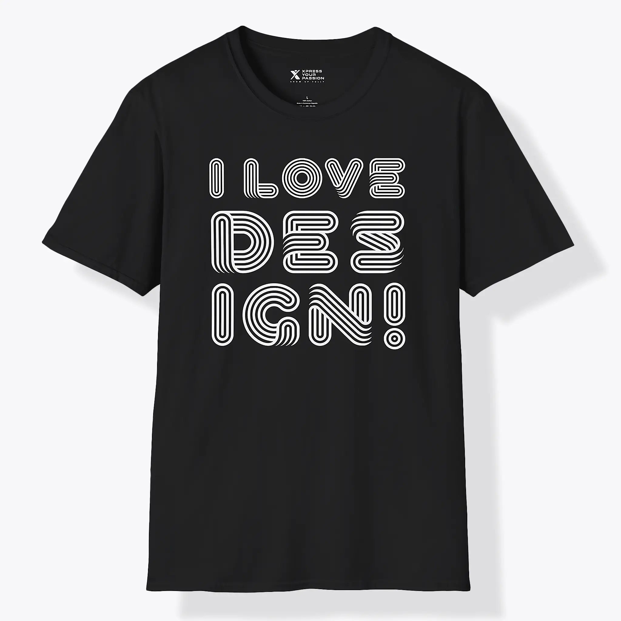 Xpress Your Passion I love Design T-Shirt Black / S