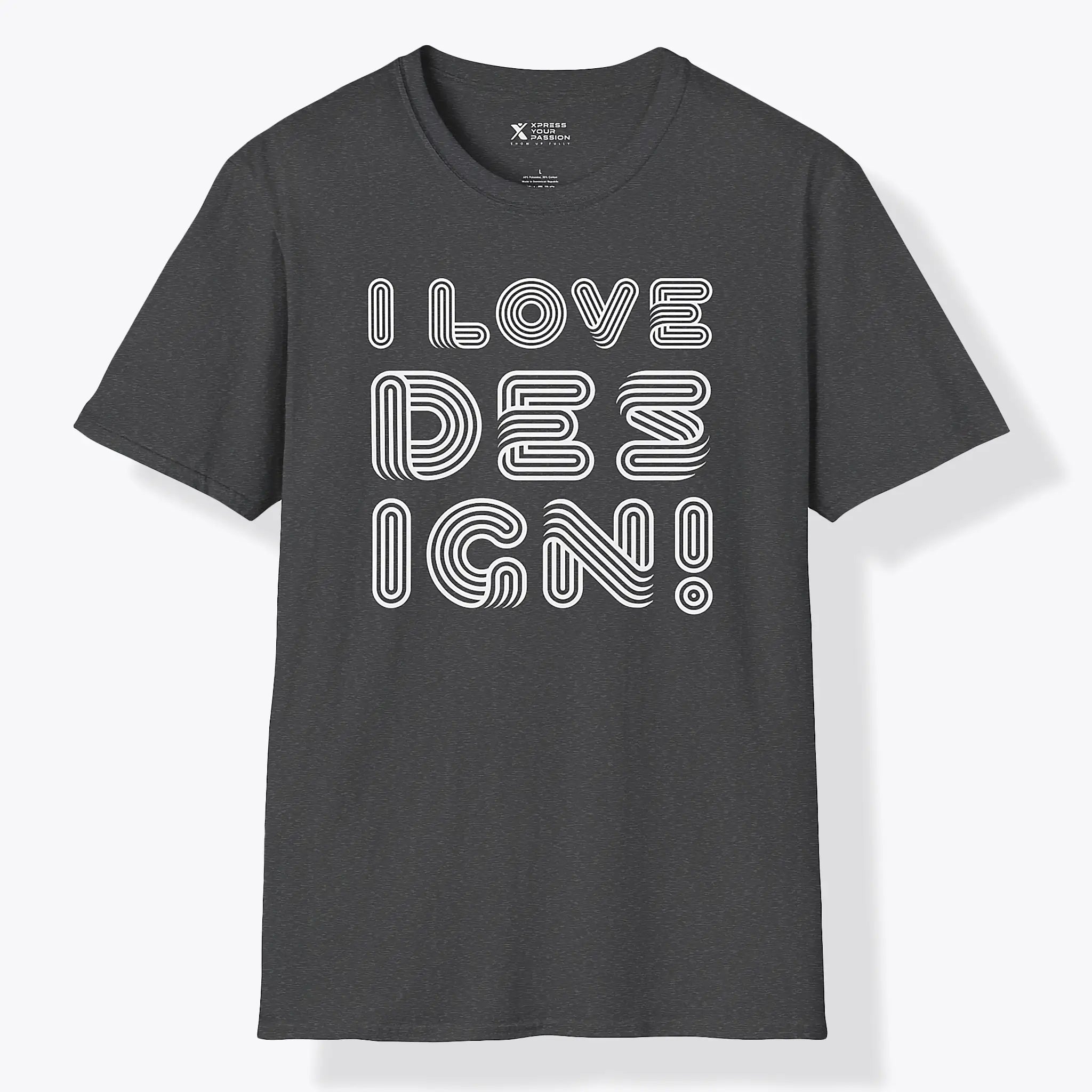 Xpress Your Passion I love Design T-Shirt Dark Heather / S