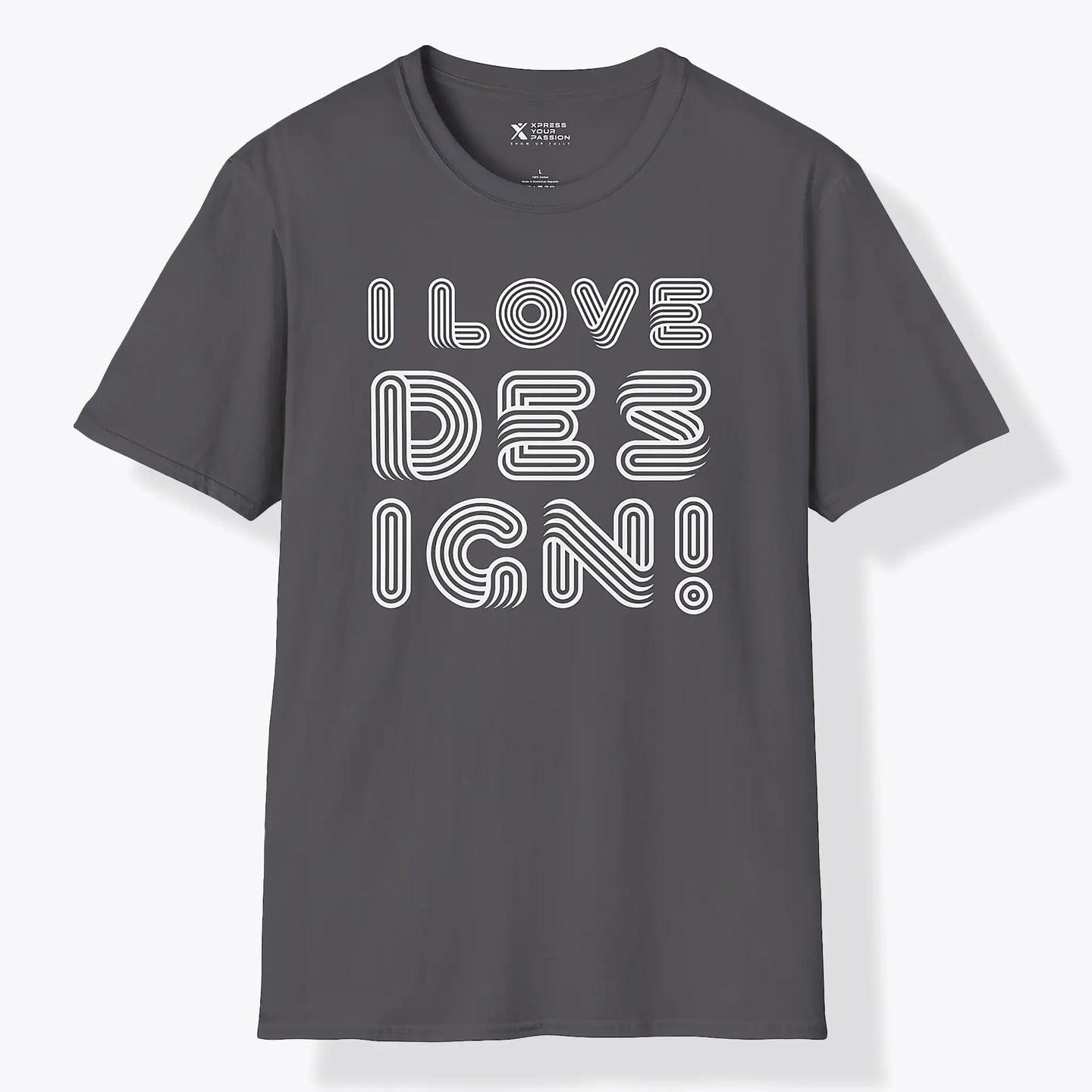 Xpress Your Passion I love Design T-Shirt Charcoal / S