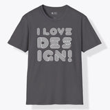 Xpress Your Passion I love Design T-Shirt Charcoal / S
