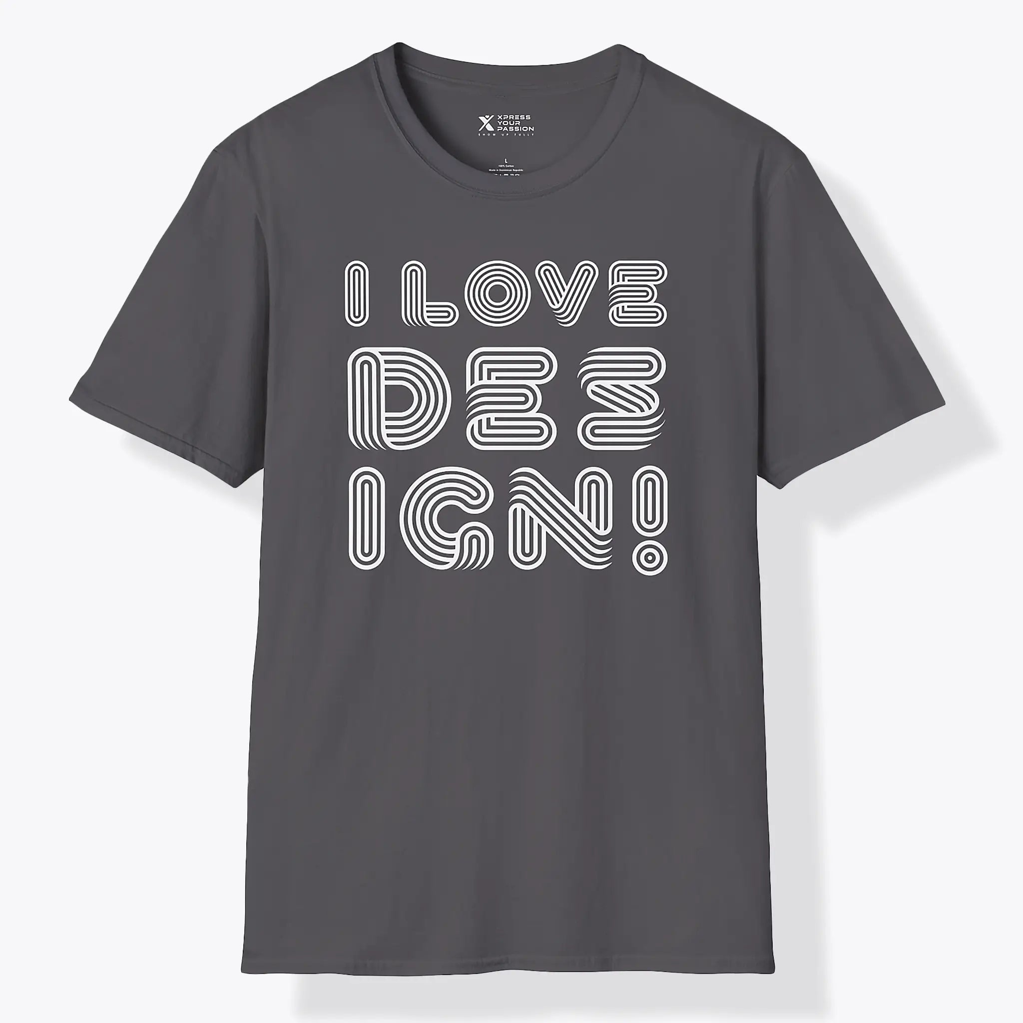 Xpress Your Passion I love Design T-Shirt Charcoal / S