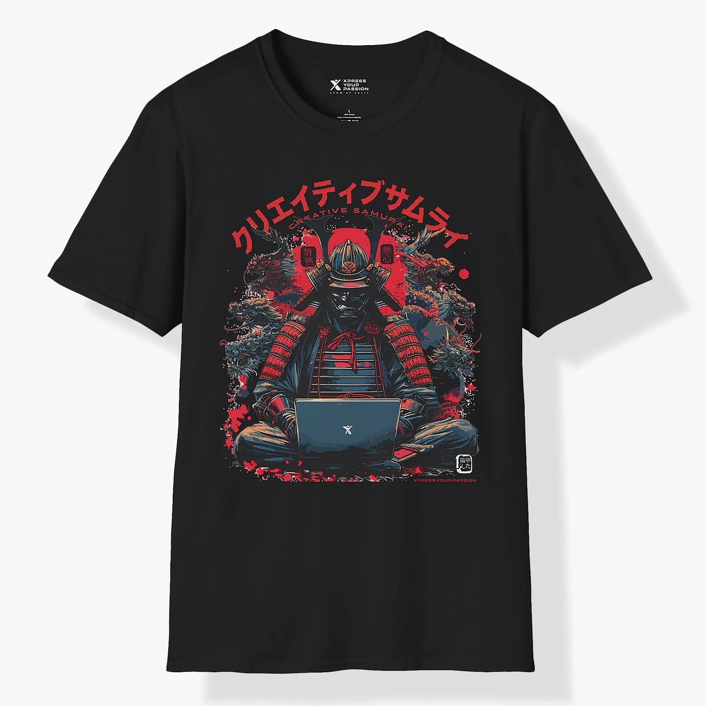 Xpress Your Passion Kenshin | Creative Samurai T-Shirt Black / S