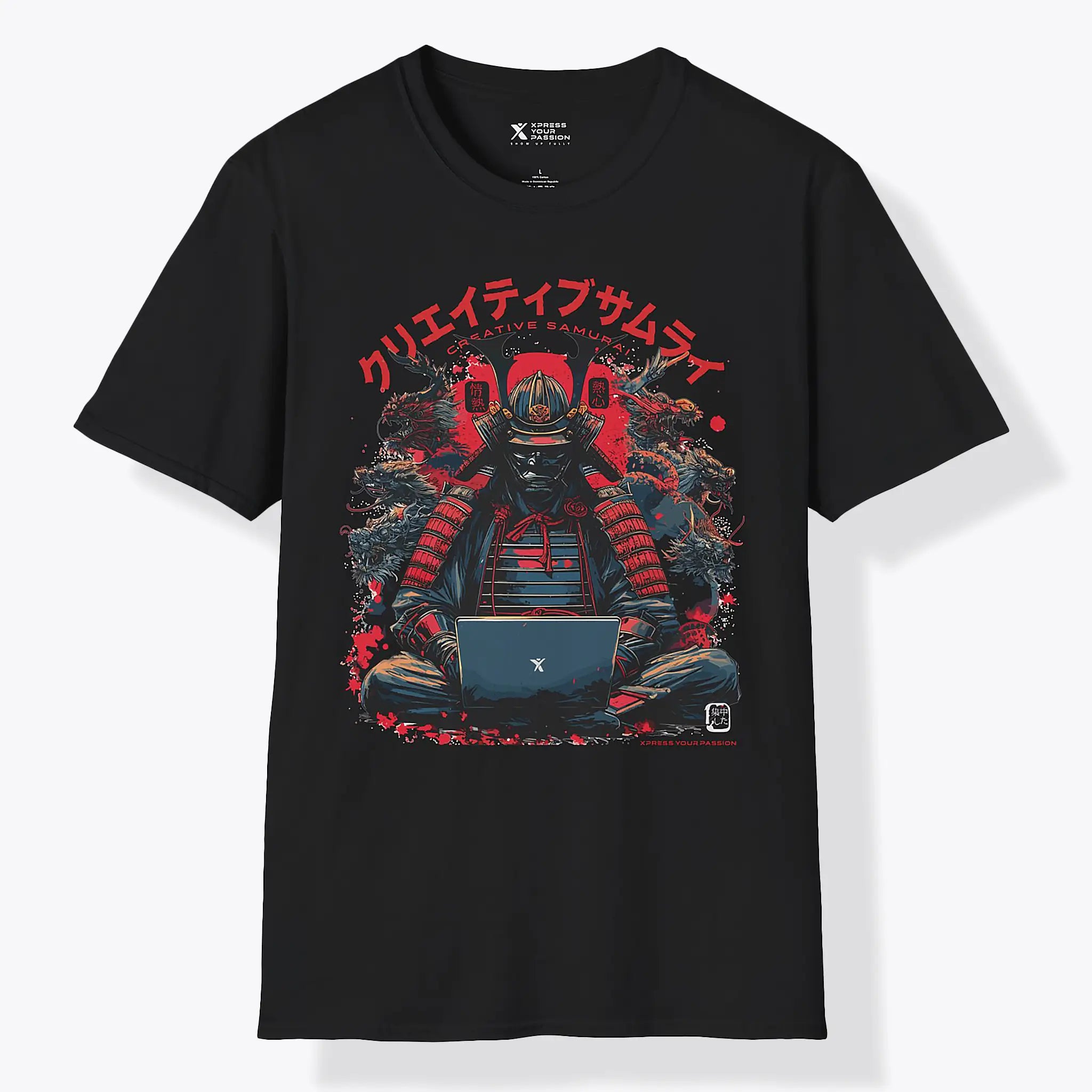 Xpress Your Passion Kenshin | Creative Samurai T-Shirt Black / S