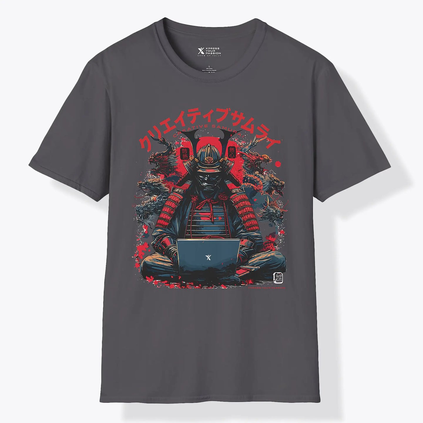 Xpress Your Passion Kenshin | Creative Samurai T-Shirt Charcoal / S