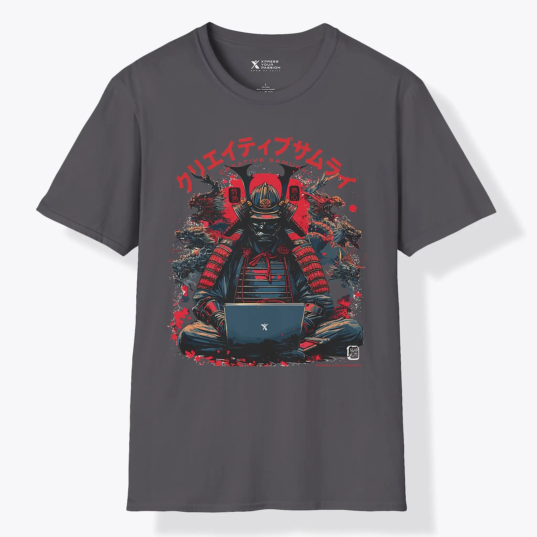 Xpress Your Passion Kenshin | Creative Samurai T-Shirt Charcoal / S