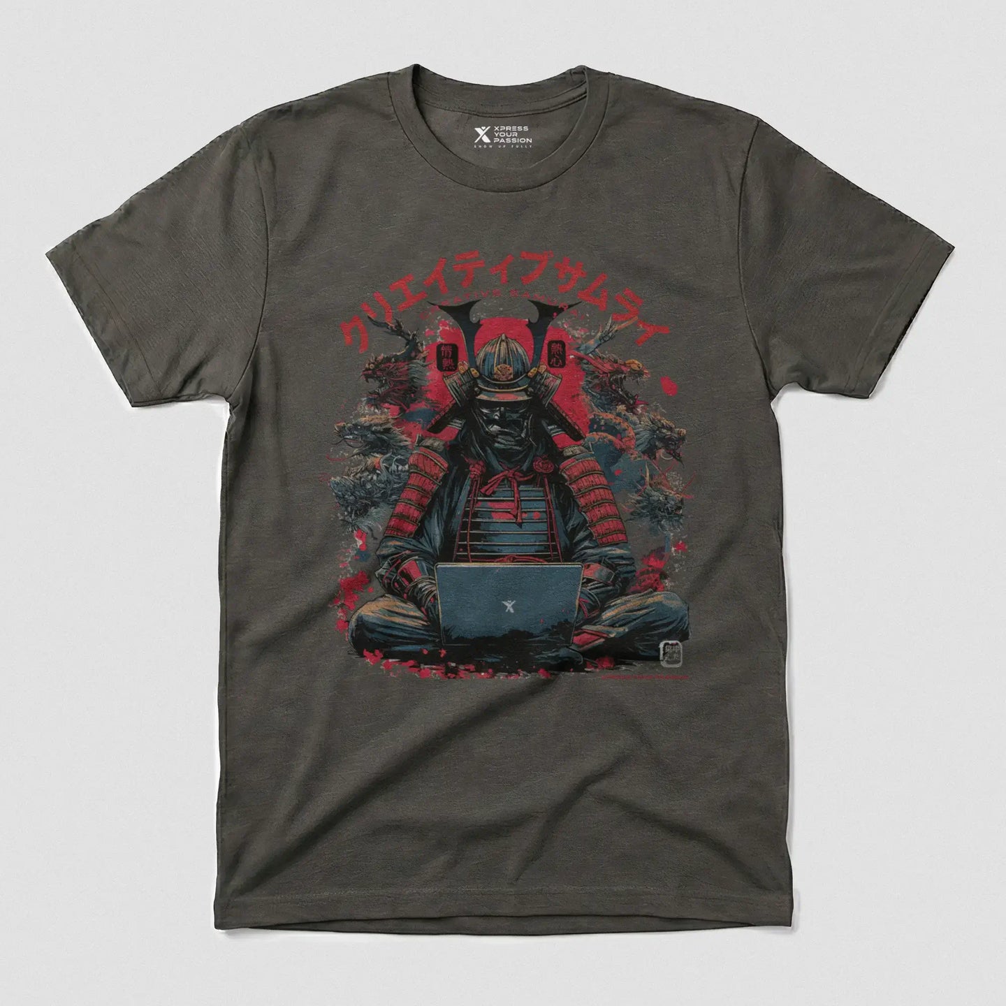 Xpress Your Passion Kenshin | Creative Samurai T-Shirt Charcoal / S