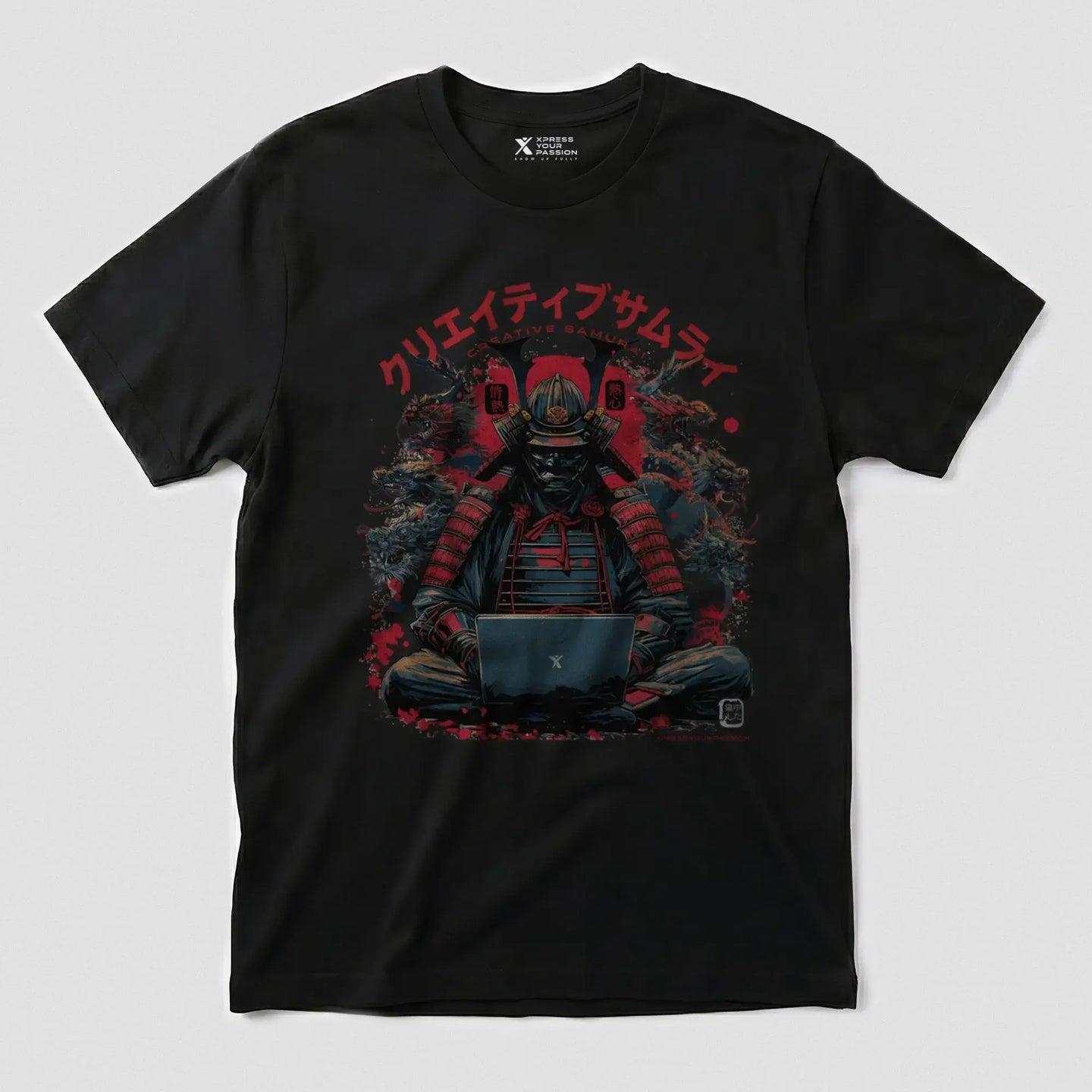 Xpress Your Passion Kenshin | Creative Samurai T-Shirt Black / S
